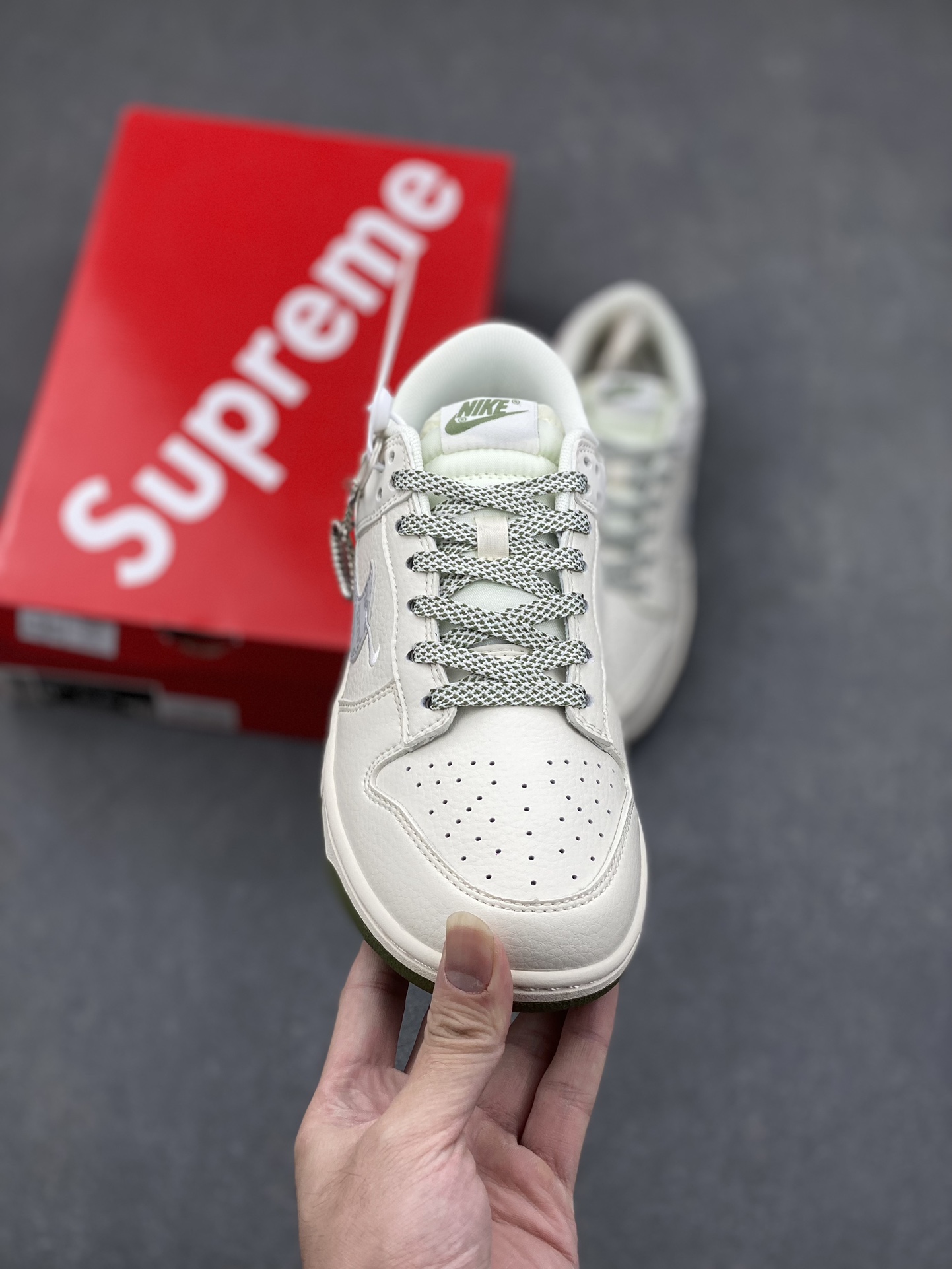 Nike SB Dunk Low Supreme Collab Cream Anniversary Edition Custom Sneakers 3 i1732138728 6066 8