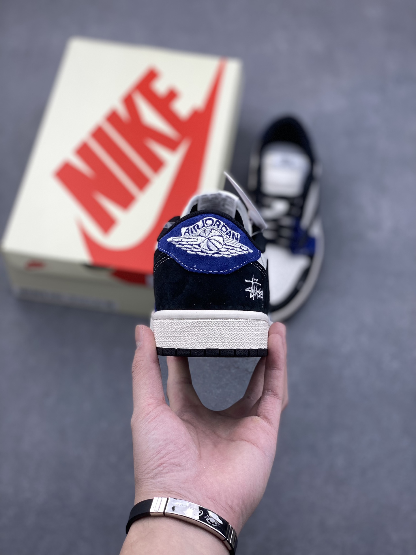 Nike x Stussy Air Jordan 1 Low OG: Black, White & Blue Collaboration Sneakers 5 i1732639554 8086 1