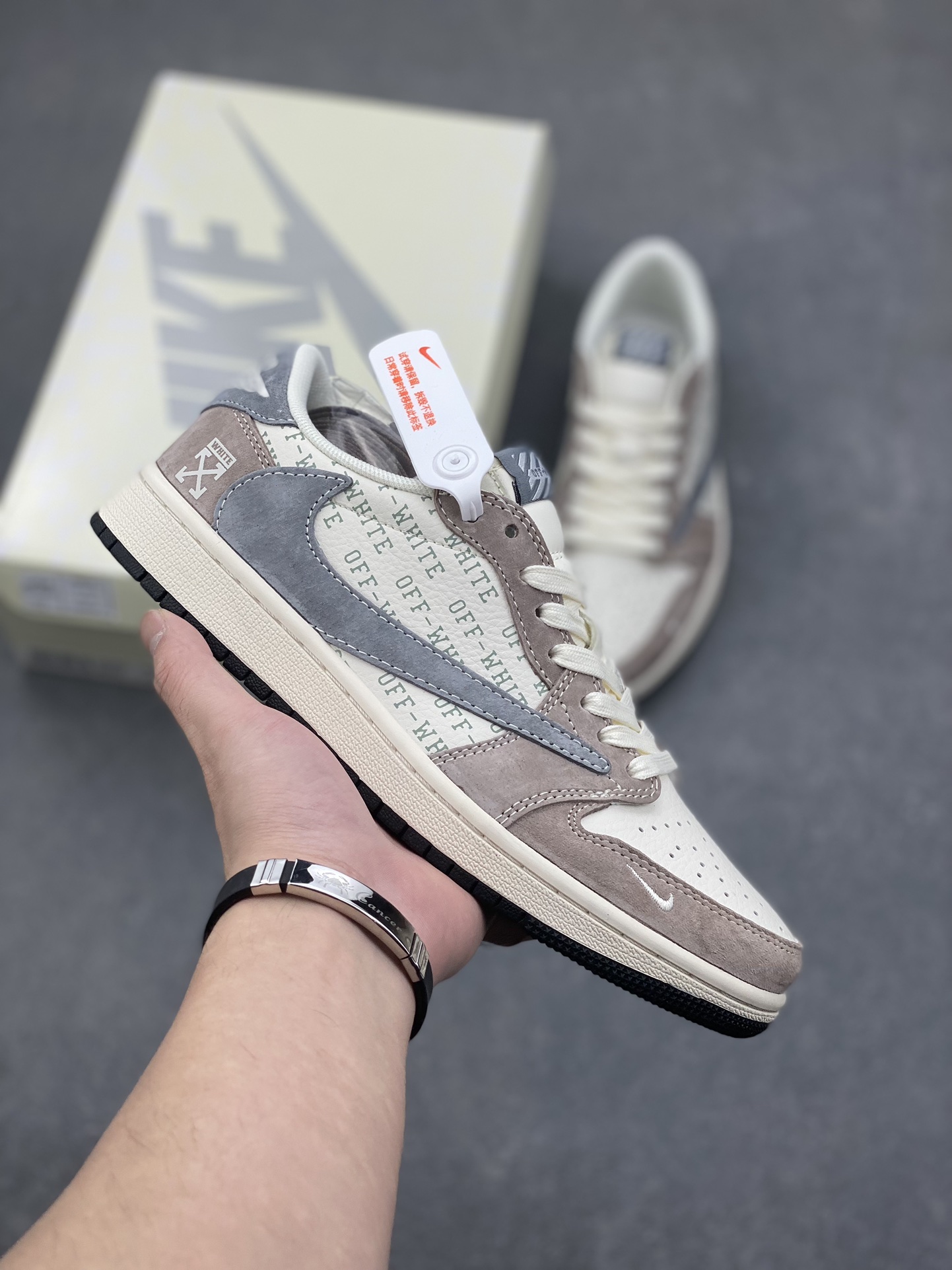 Travis Scott x Fragment Design Air Jordan 1 Low OG SP - "Latte Grey"