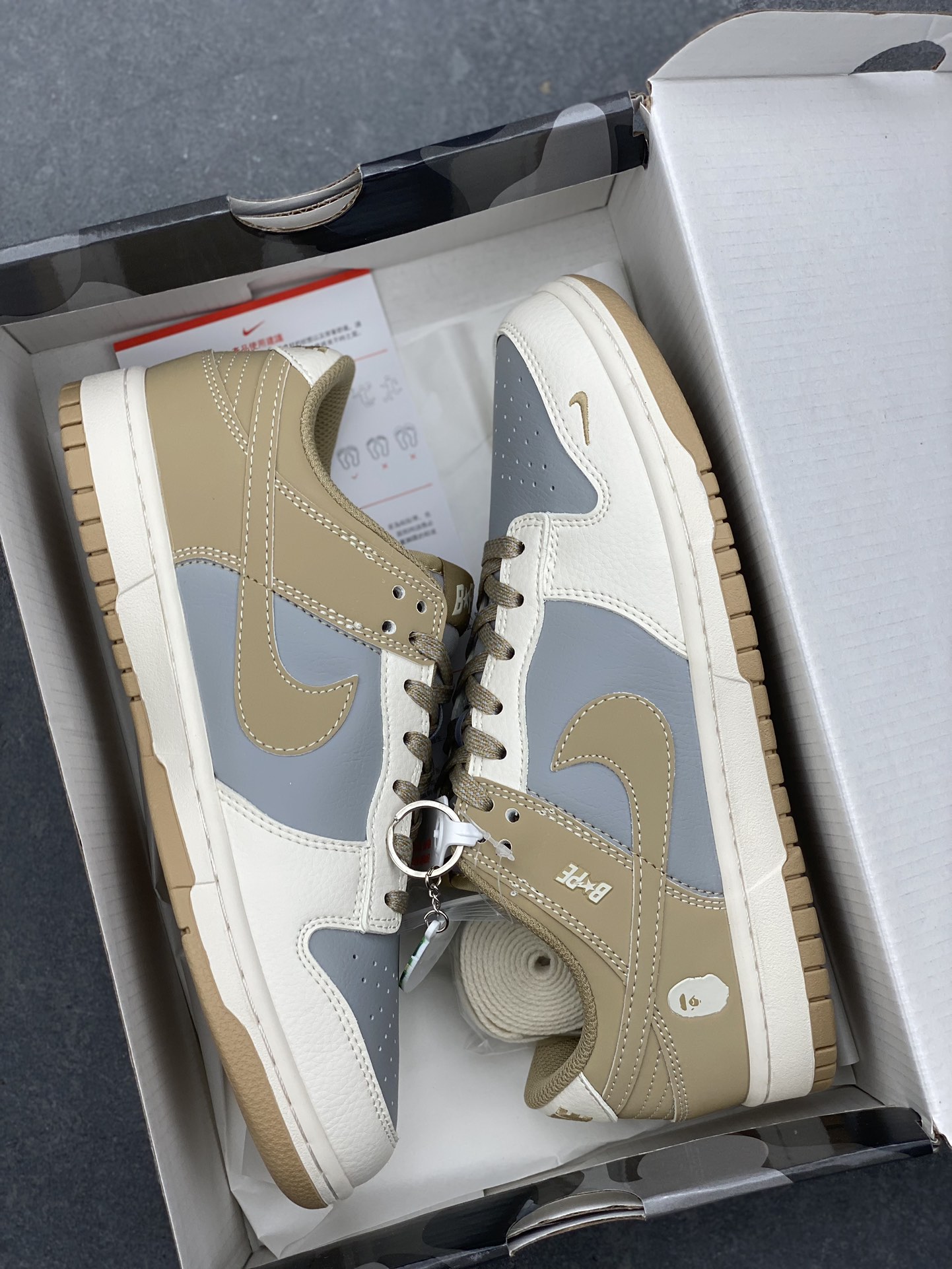 Nike SB Dunk Low Bape Collab Gray Brown Casual Sneakers 10 i1733610626 5209 4