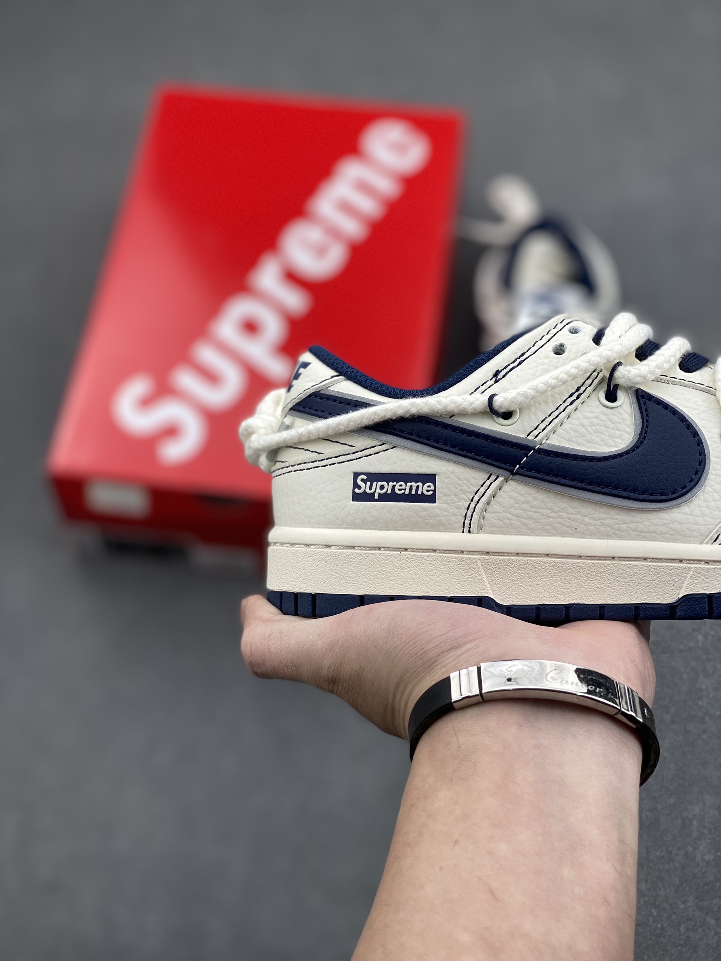 Nike SB Dunk Low Supreme Sneakers Premium Leather Blue Accents - Limited Edition 5 i1734281844 4142 6