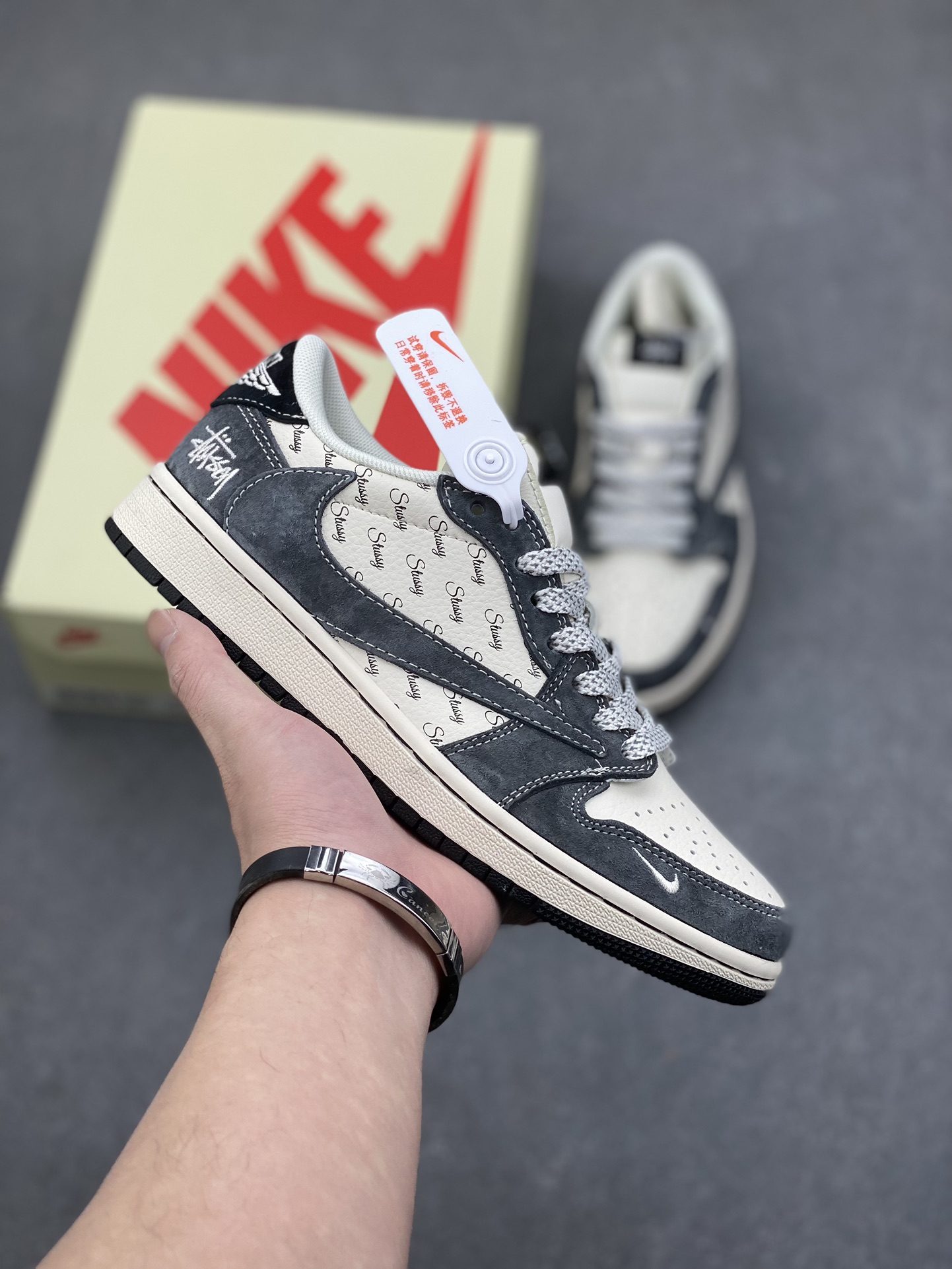 Nike x Stussy Air Force 1 Low Sneakers - Grey Print, Limited Edition Shoes 1 i1734369989 3117 3