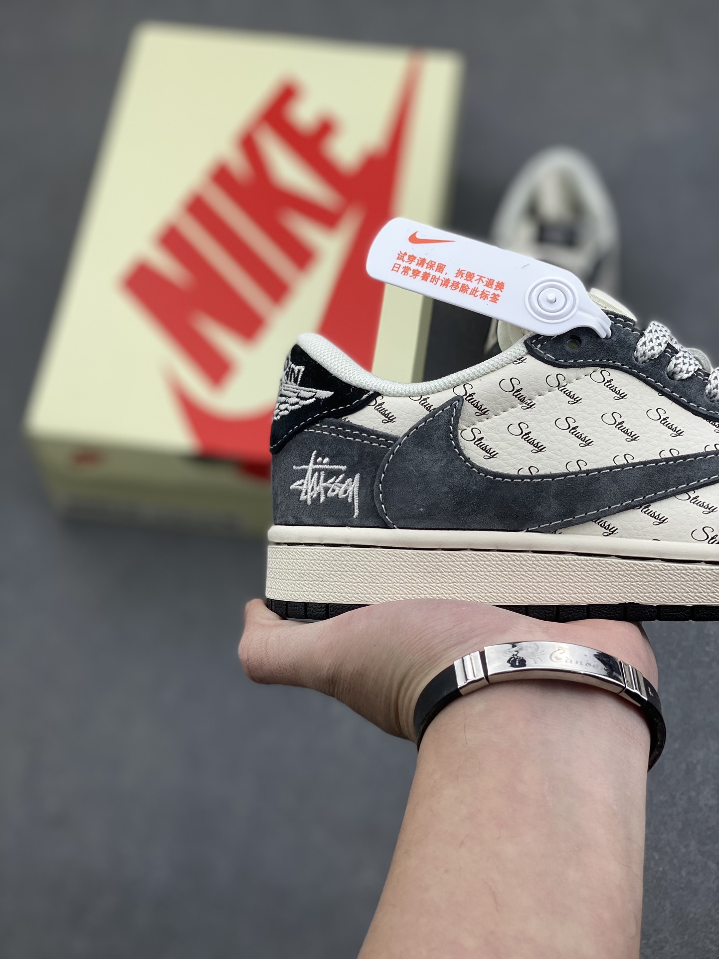 Nike x Stussy Air Force 1 Low Sneakers - Grey Print, Limited Edition Shoes 5 i1734369989 5030 5