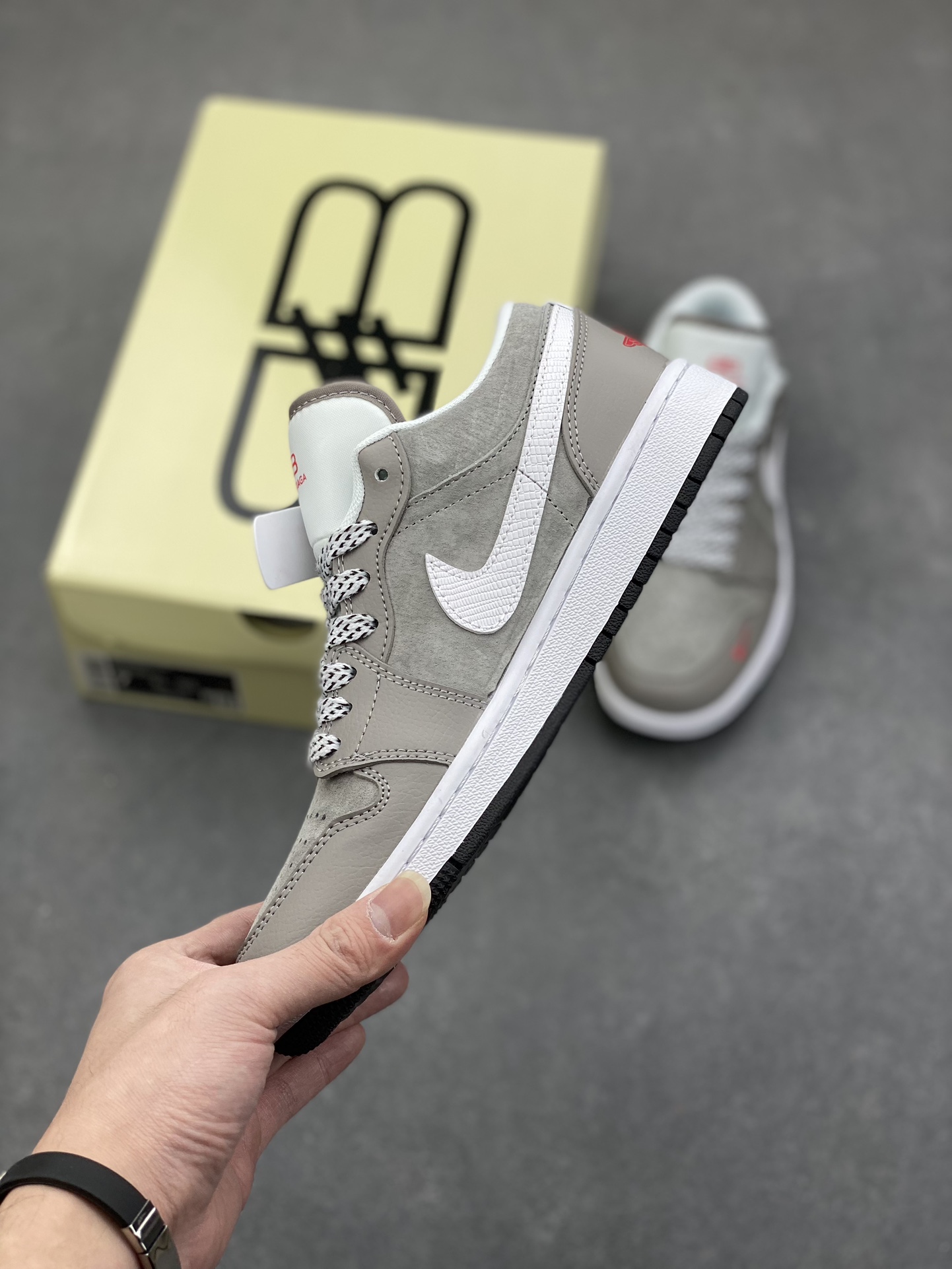 Nike Air Jordan 1 Low Grey White Red Casual Shoes 4 i1735154590 7156 2