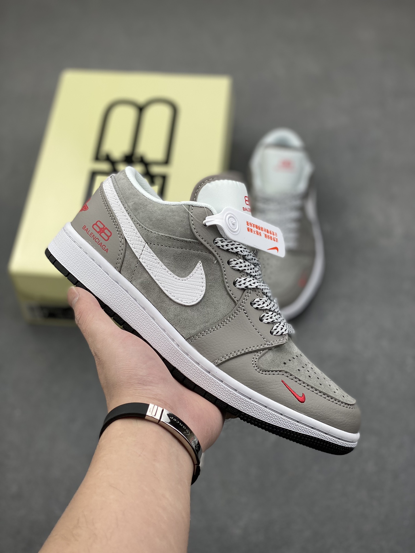 Nike Air Jordan 1 Low Grey White Red Casual Shoes 2 i1735154591 5614 4