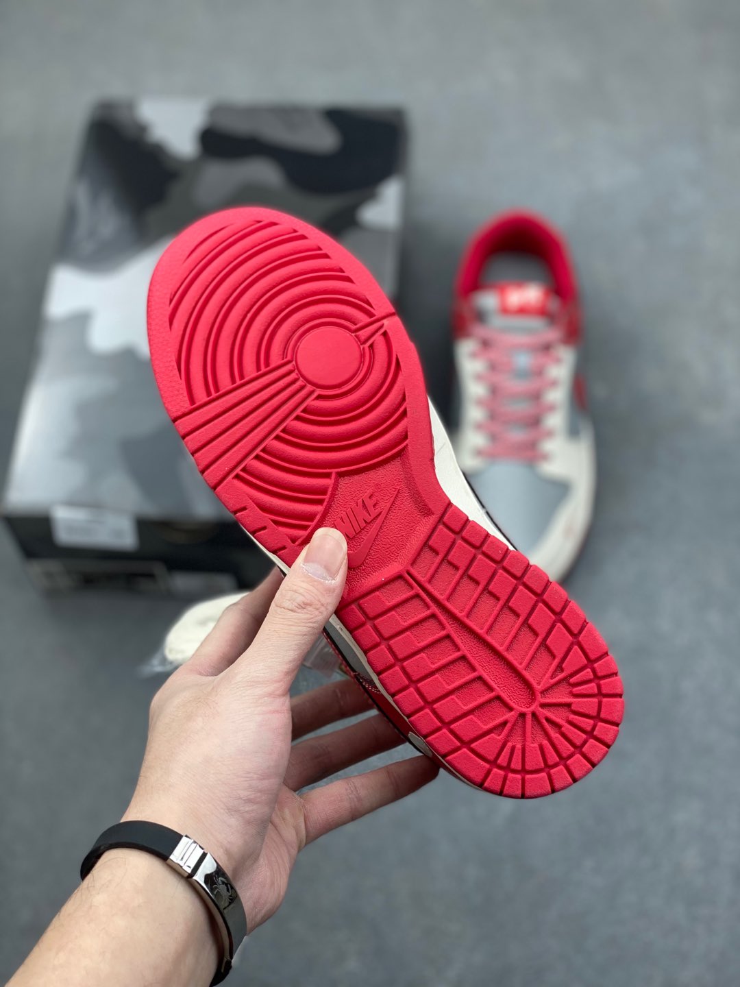 Nike SB Dunk Low x BAPE 'Grey Red' - Limited Edition Sneaker Collaboration 6 i1735328426249 3500 0 5