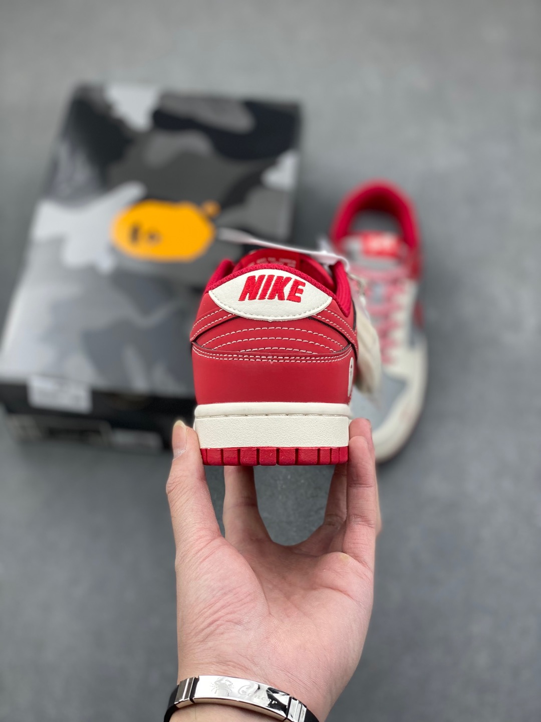 Nike SB Dunk Low x BAPE 'Grey Red' - Limited Edition Sneaker Collaboration 4 i1735328426972 4969 0 3