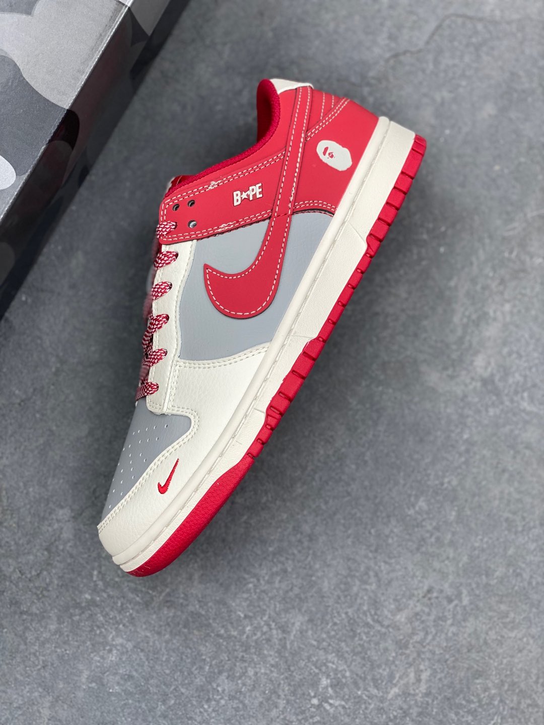 Nike SB Dunk Low x BAPE 'Grey Red' - Limited Edition Sneaker Collaboration 7 i1735328427121 5382 0 6