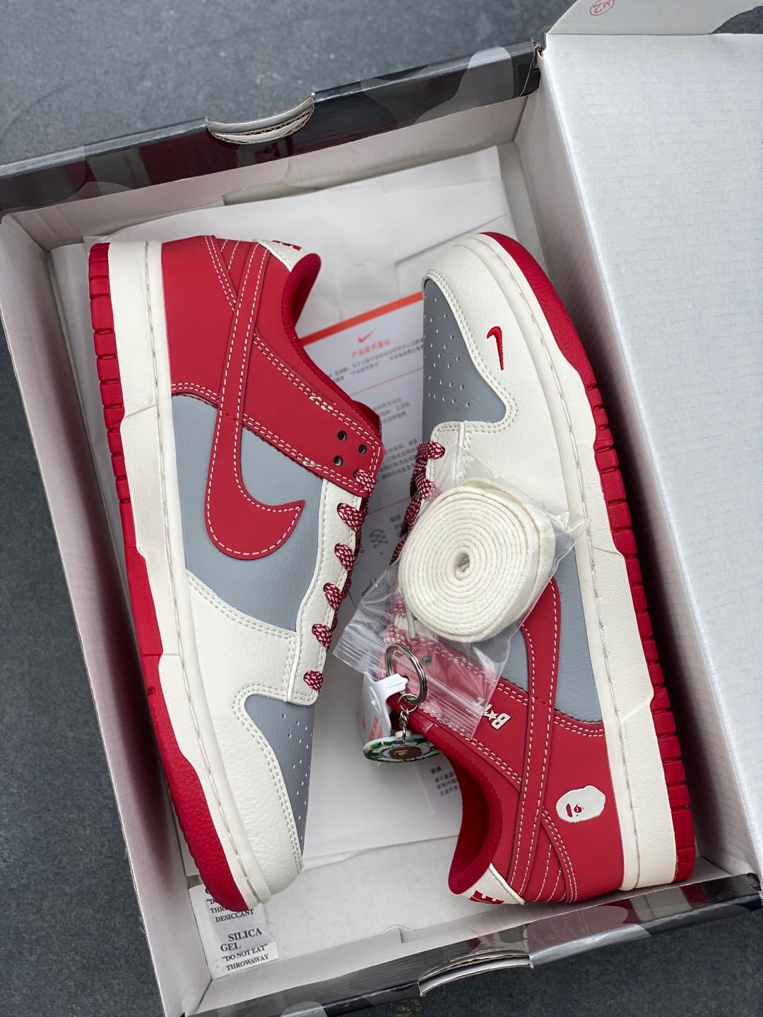 Nike SB Dunk Low x BAPE 'Grey Red' - Limited Edition Sneaker Collaboration 9 i1735328427432 5415 0 8