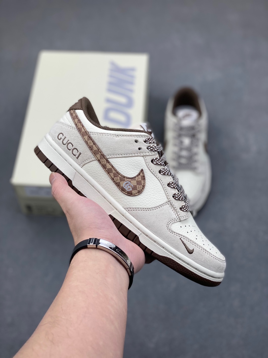 Nike SB Dunk Low x Gucci 'Beige' Sneakers Premium Leather Shoes 1 i1735328482059 8067 0 0