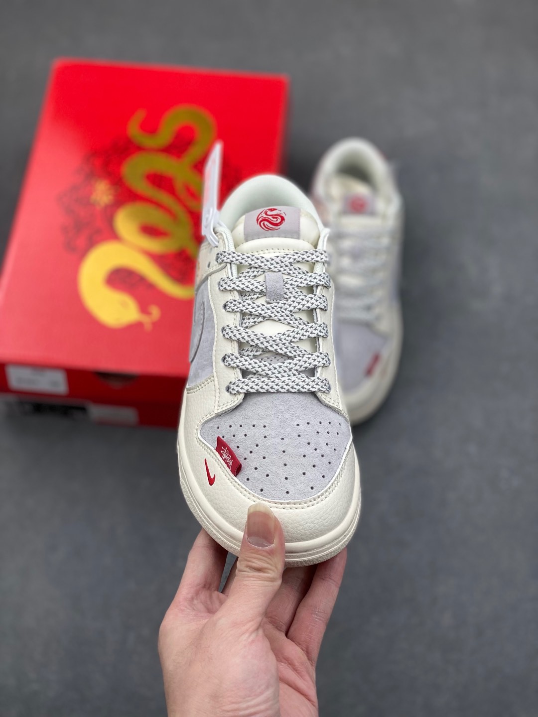 Nike SB Dunk Low x Stussy 'Year of the Snake' White Grey (Various Sizes) 3 i1735592431437 7490 0 1