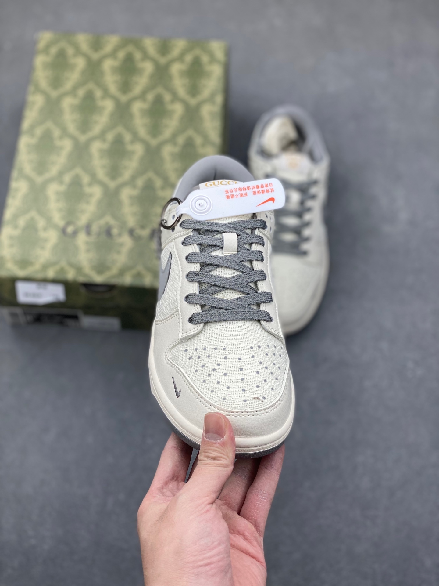 Nike SB Dunk Low Gucci Collab - Cream/Gray, Custom Edition, All Sizes Available 2 i1736194555009 5578 0 1