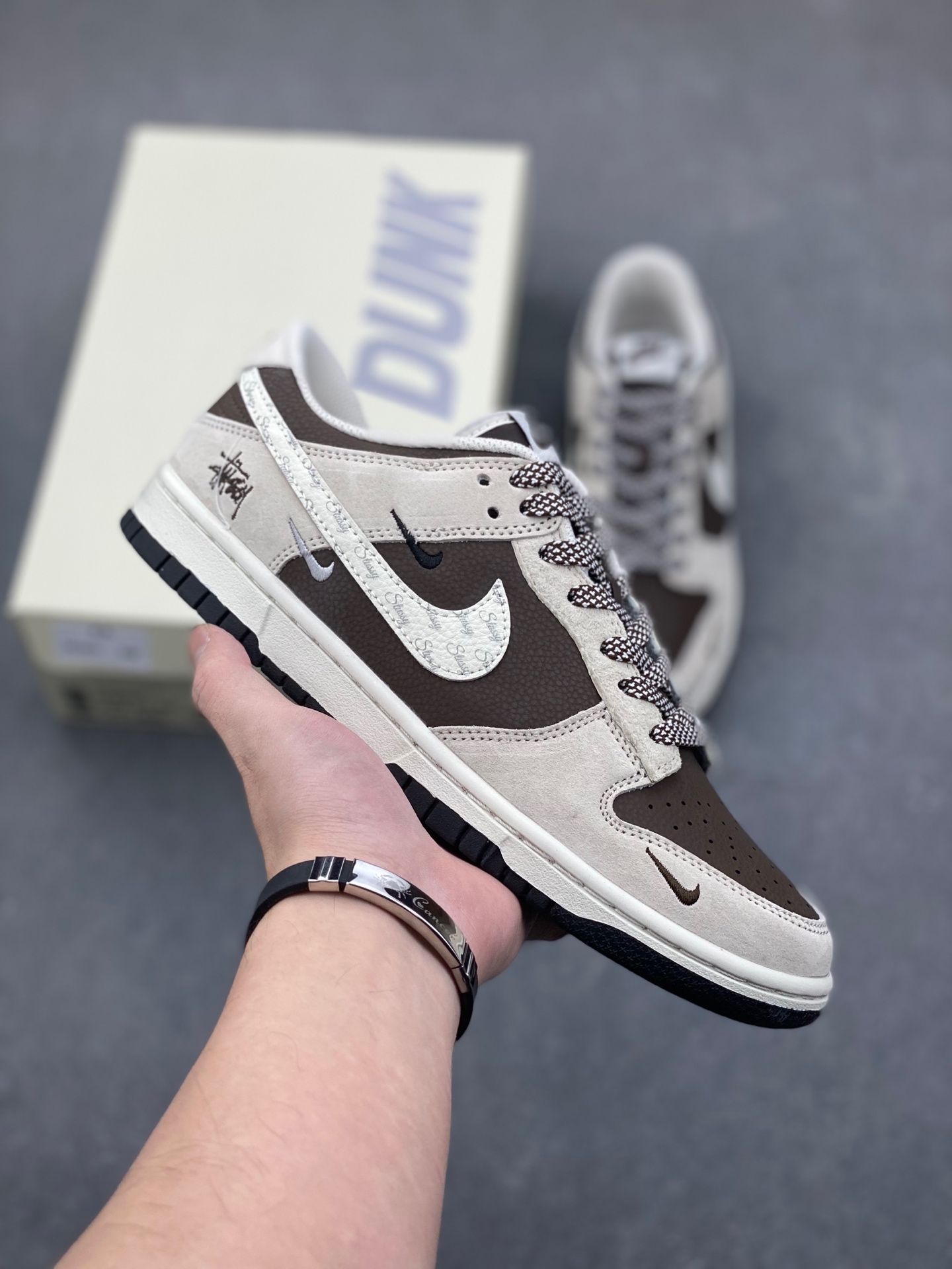 Nike SB Dunk Low Stussy Collab Brown Leather Casual Skateboarding Shoes 1 i1736194654436 8667 0 0