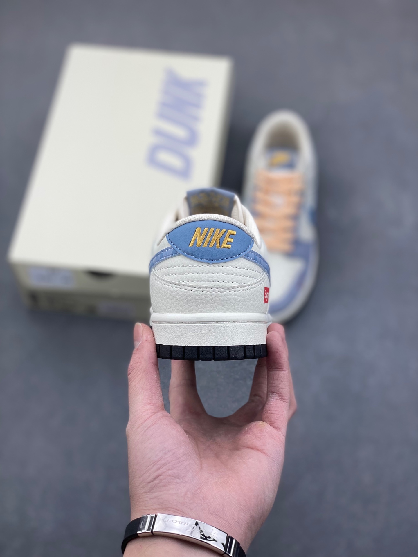 Nike SB Dunk Low x Supreme White Blue Purple, Original Leather, Comfort Fit 4 i1736725314687 7466 0 3