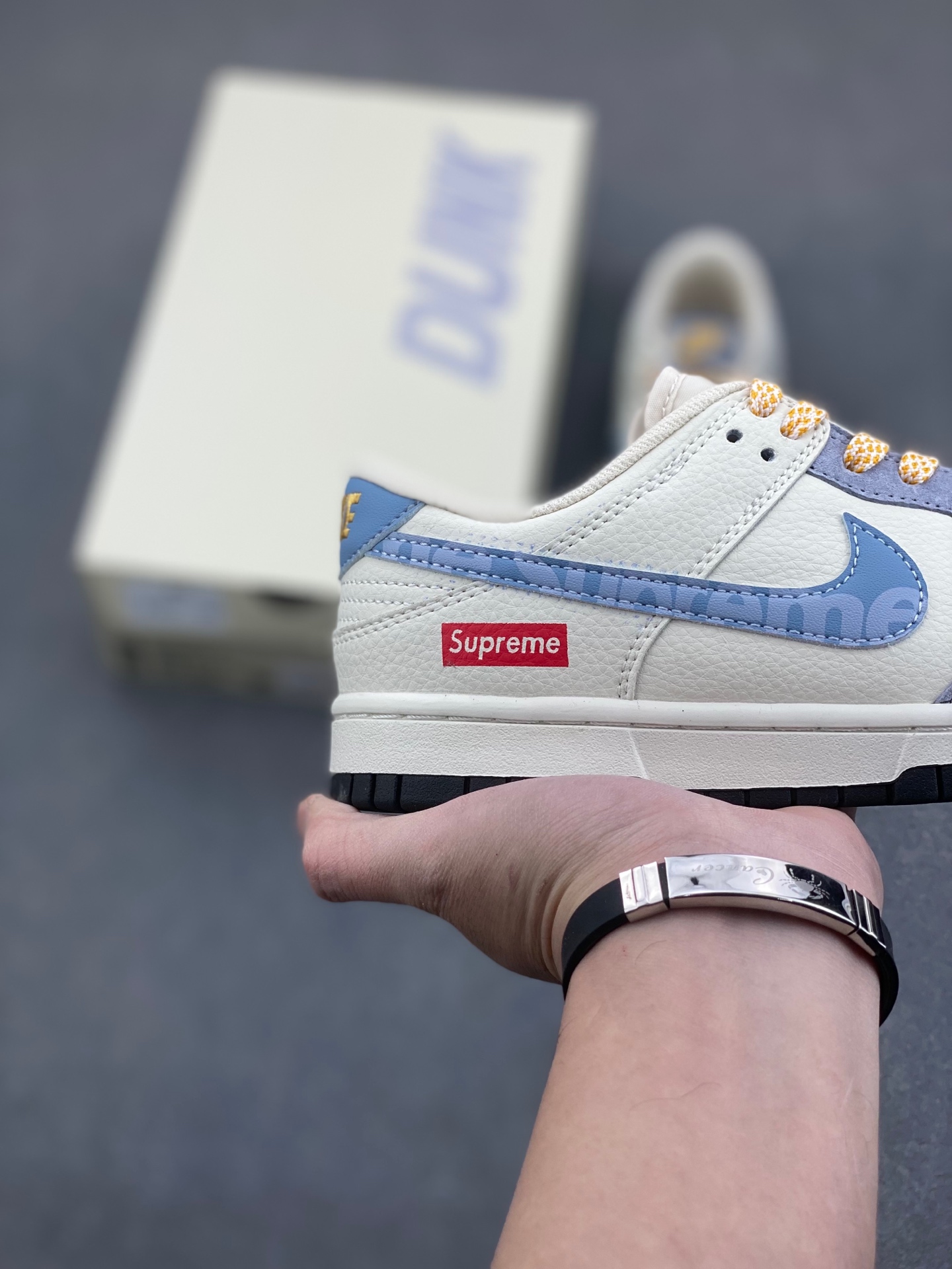 Nike SB Dunk Low x Supreme White Blue Purple, Original Leather, Comfort Fit 5 i1736725316167 4452 0 4