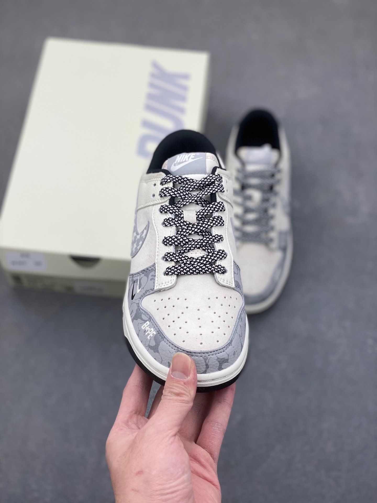 Nike SB Dunk Low x BAPE White Grey Starry Sky Edition Authentic Sneakers 2 i1736896423475 9673 0 1