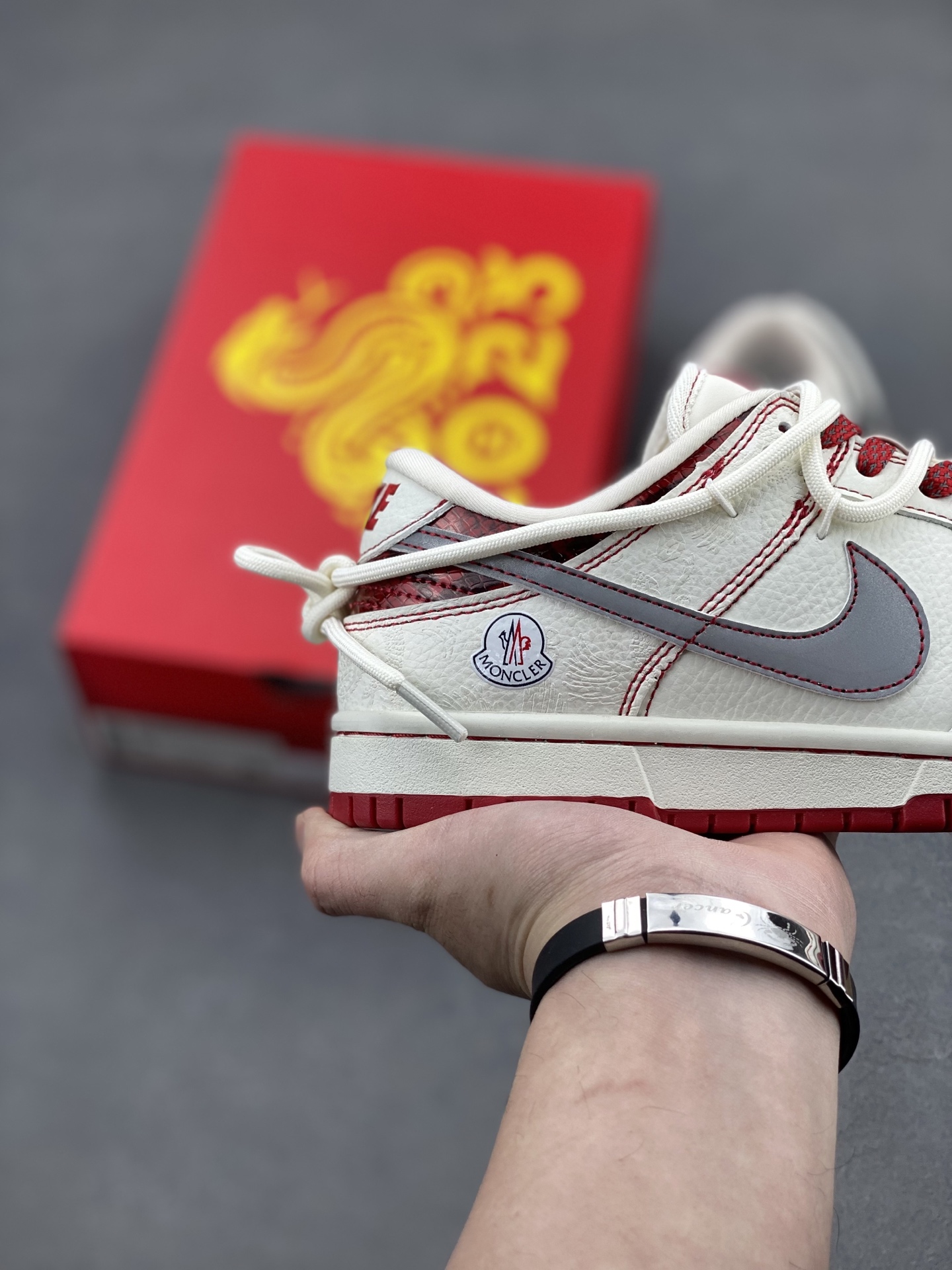 Nike Dunk Low SP Moncler White Grey Burgundy Shoes CH6336-620 6 i1739997145143 8022 0 4