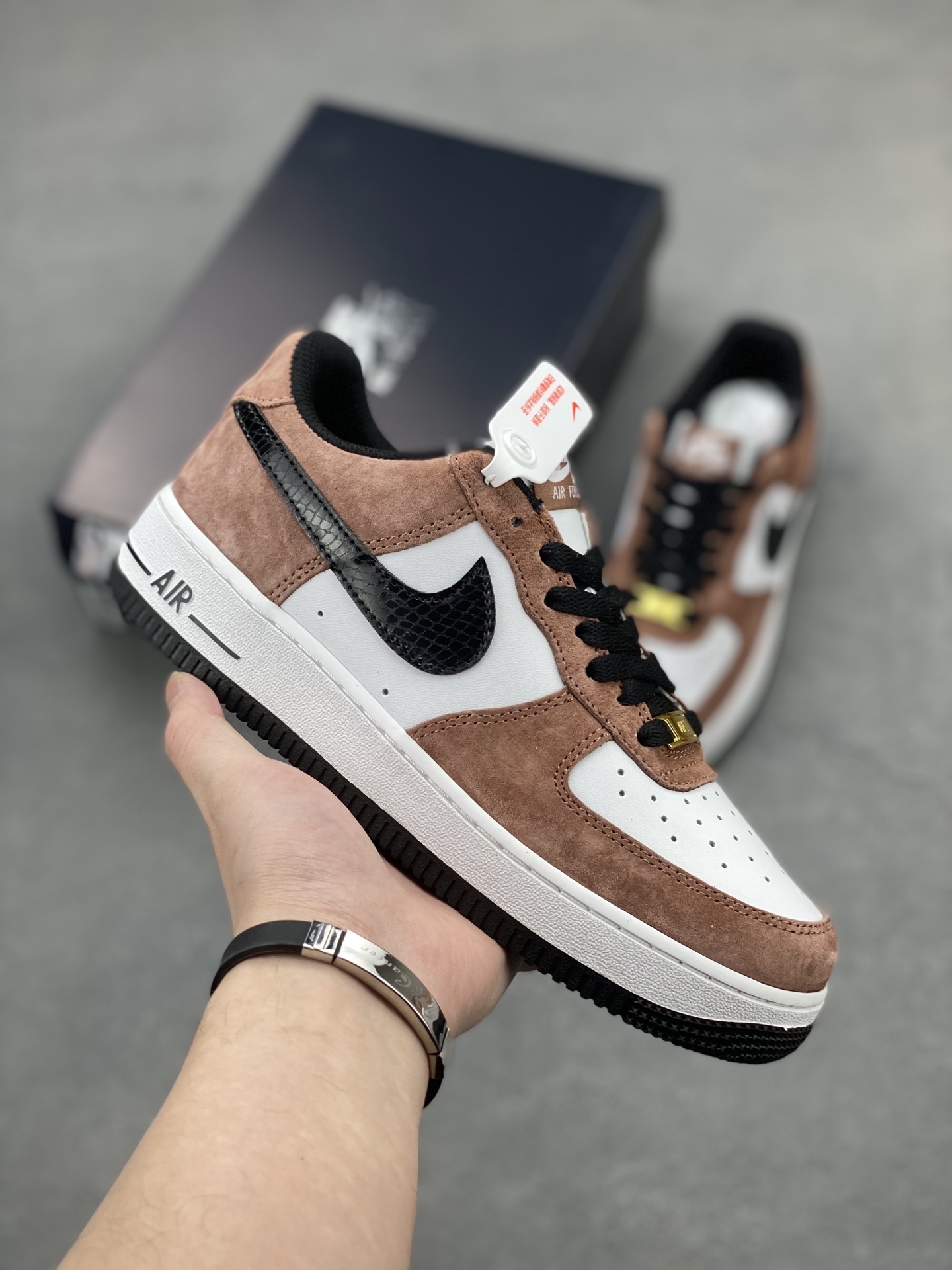 Nike Air Force 1 Low Brown Suede and White Leather Sneakers 2 i1743611209123 3951 0 0