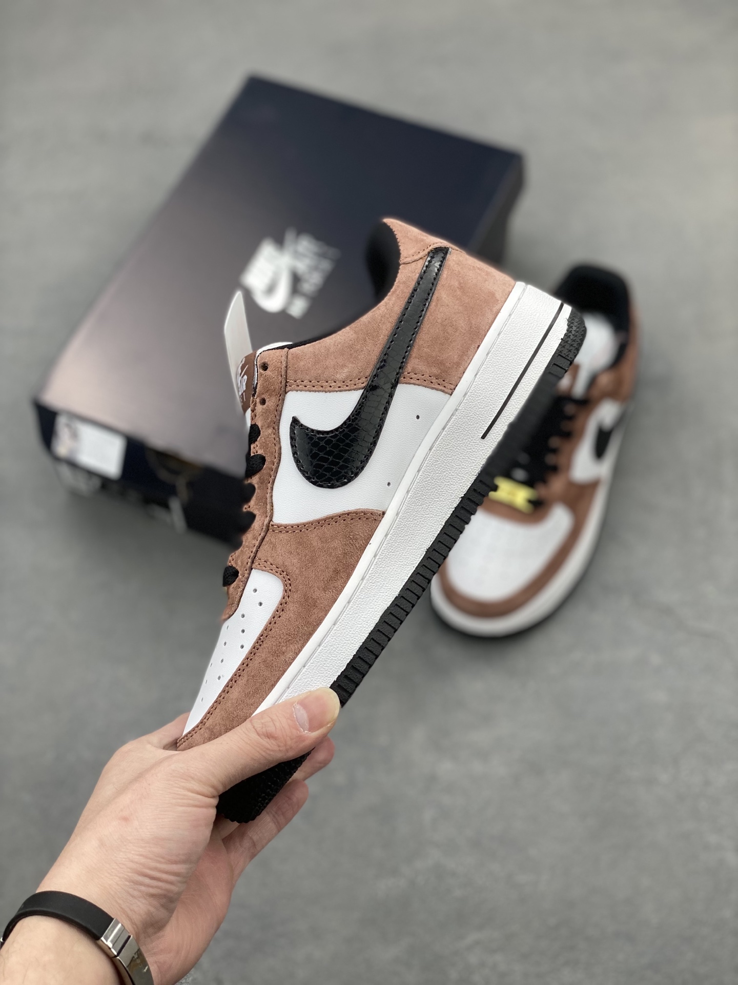 Nike Air Force 1 Low Brown Suede and White Leather Sneakers 4 i1743611210909 915 0 2