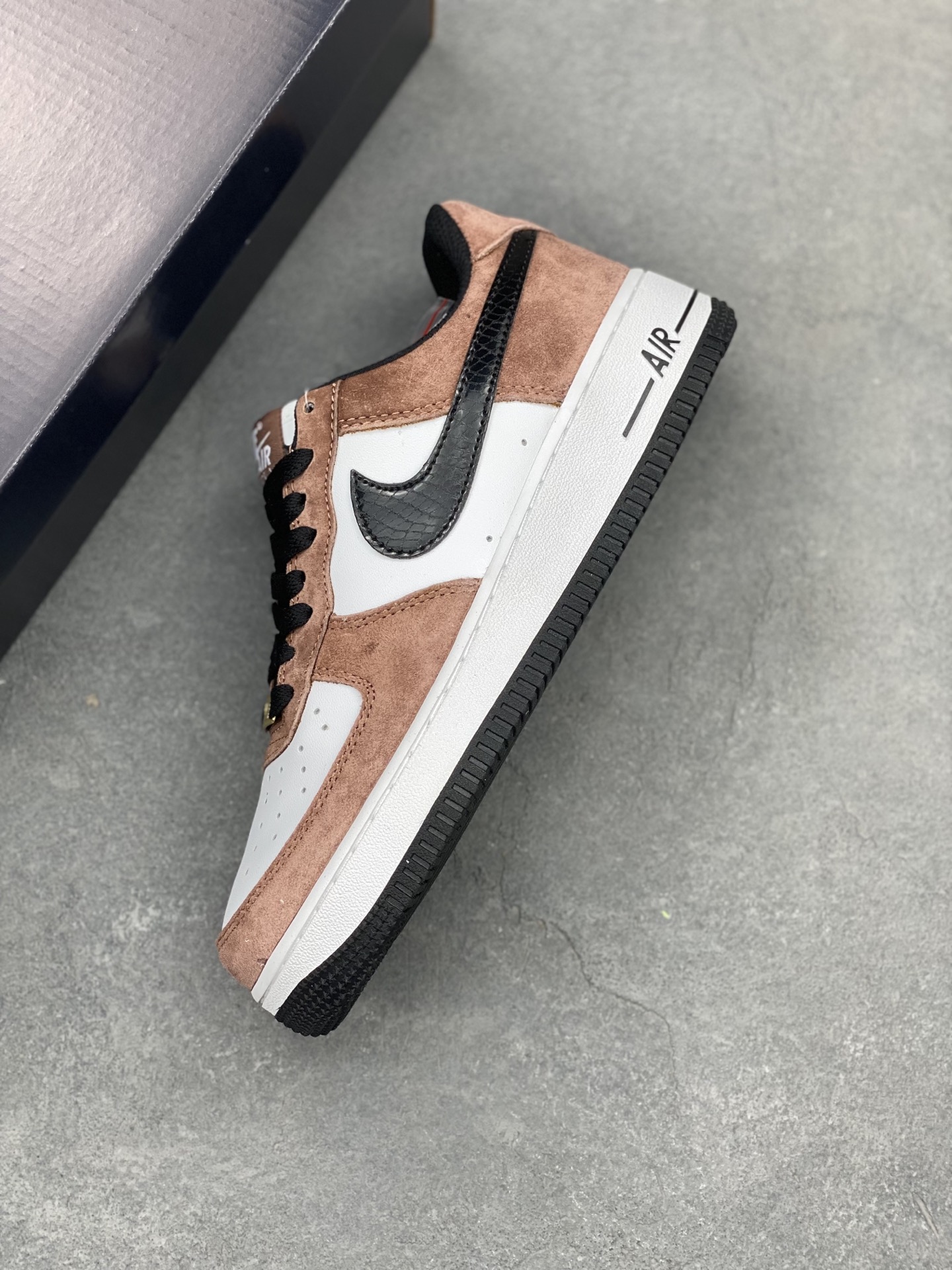 Nike Air Force 1 Low Brown Suede and White Leather Sneakers 8 i1743611211314 3385 0 6