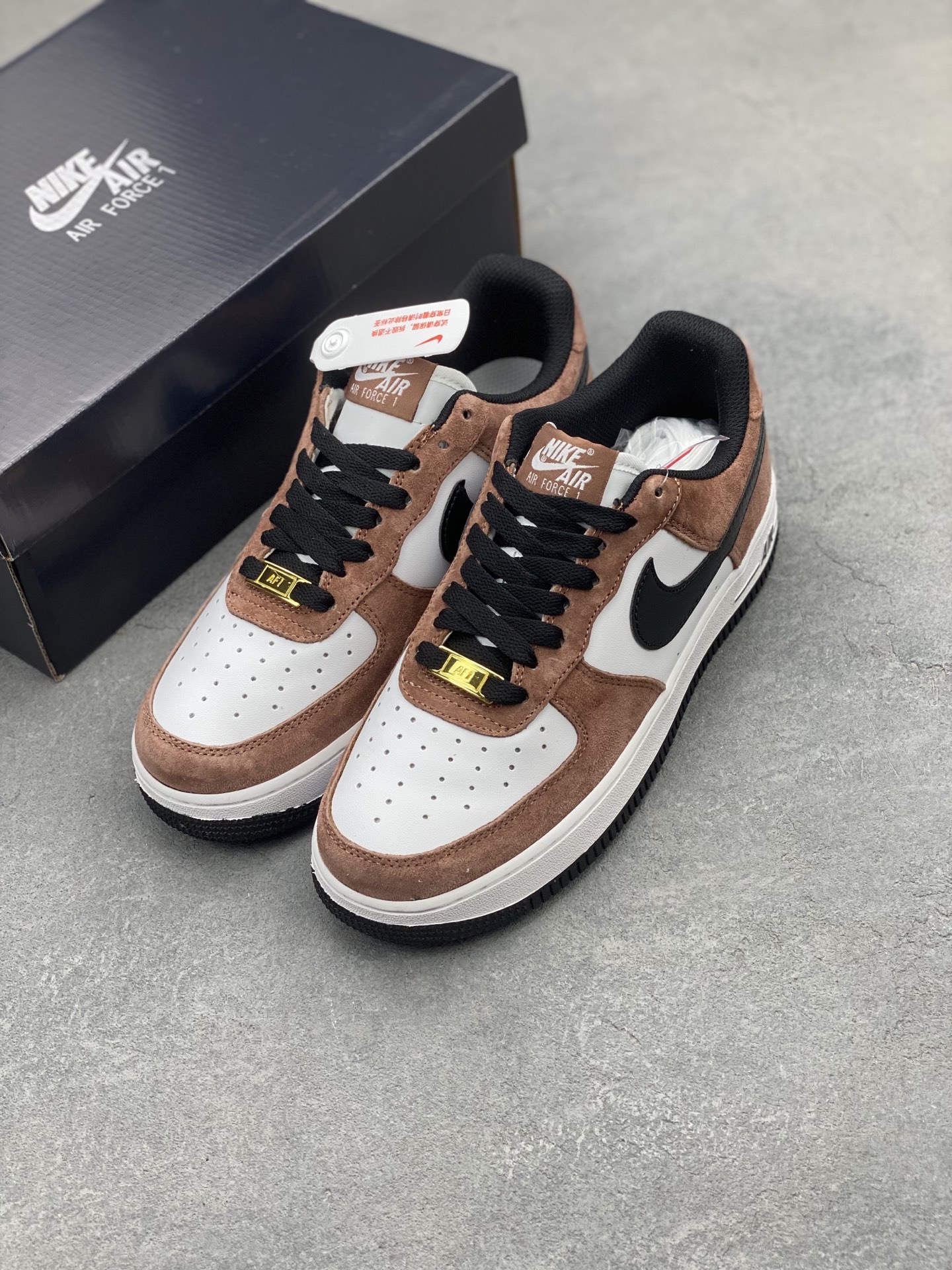 Nike Air Force 1 Low Brown Suede and White Leather Sneakers 9 i1743611214046 4428 0 7