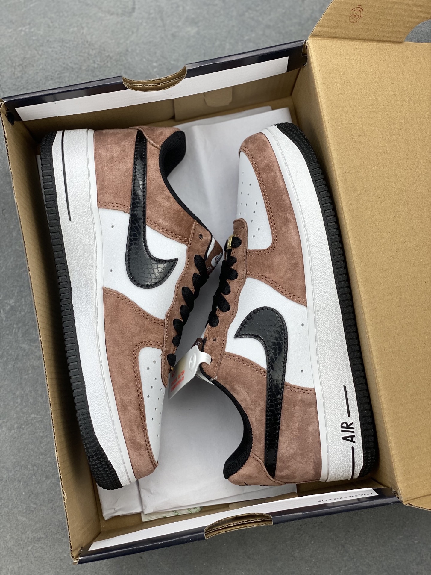 Nike Air Force 1 Low Brown Suede and White Leather Sneakers 10 i1743611215031 6945 0 8