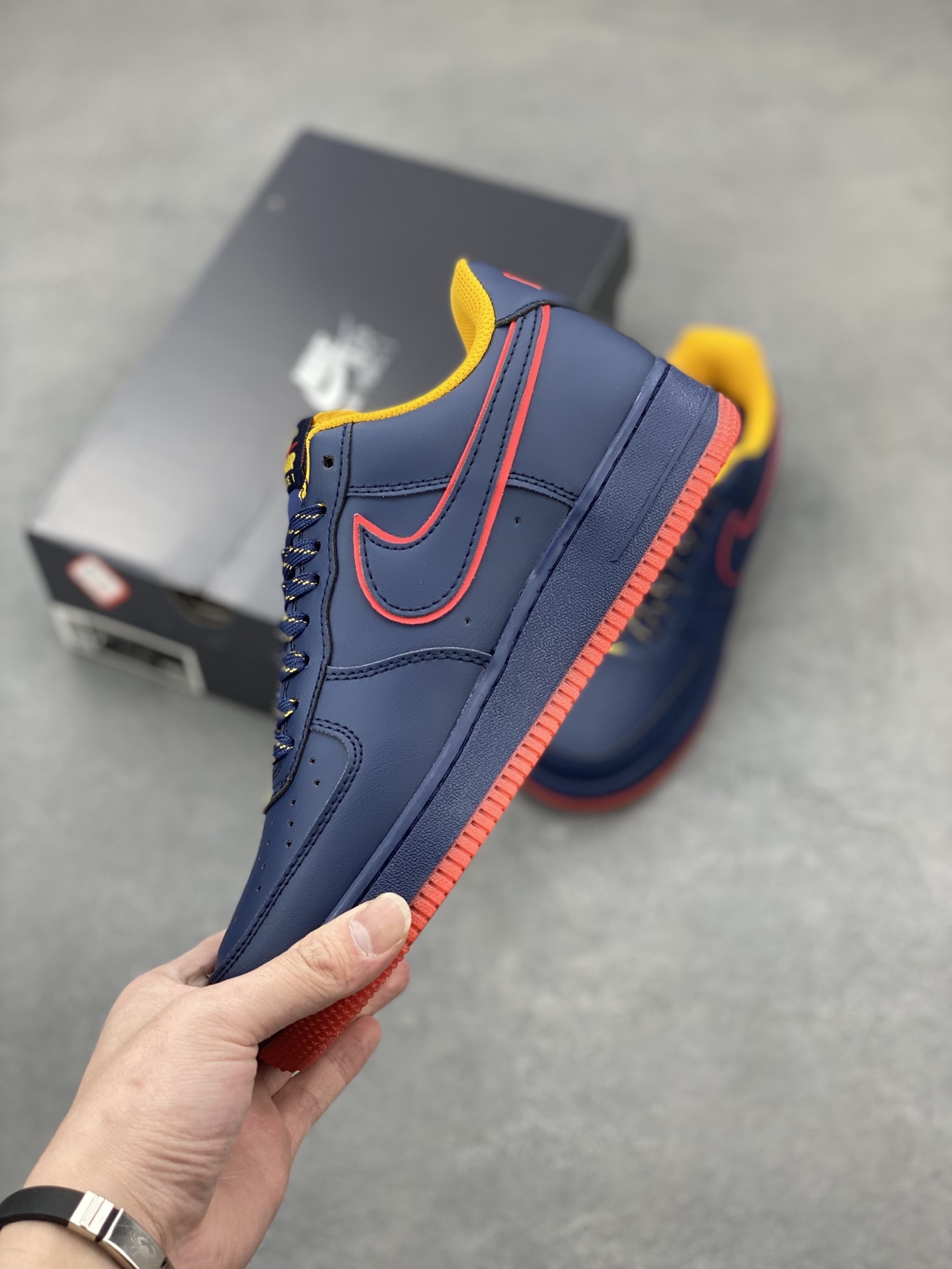 Nike Air Force 1 '07 Low Sneakers - Limited Edition, Navy/Red/Yellow 4 i1743960054565 1154 0 2