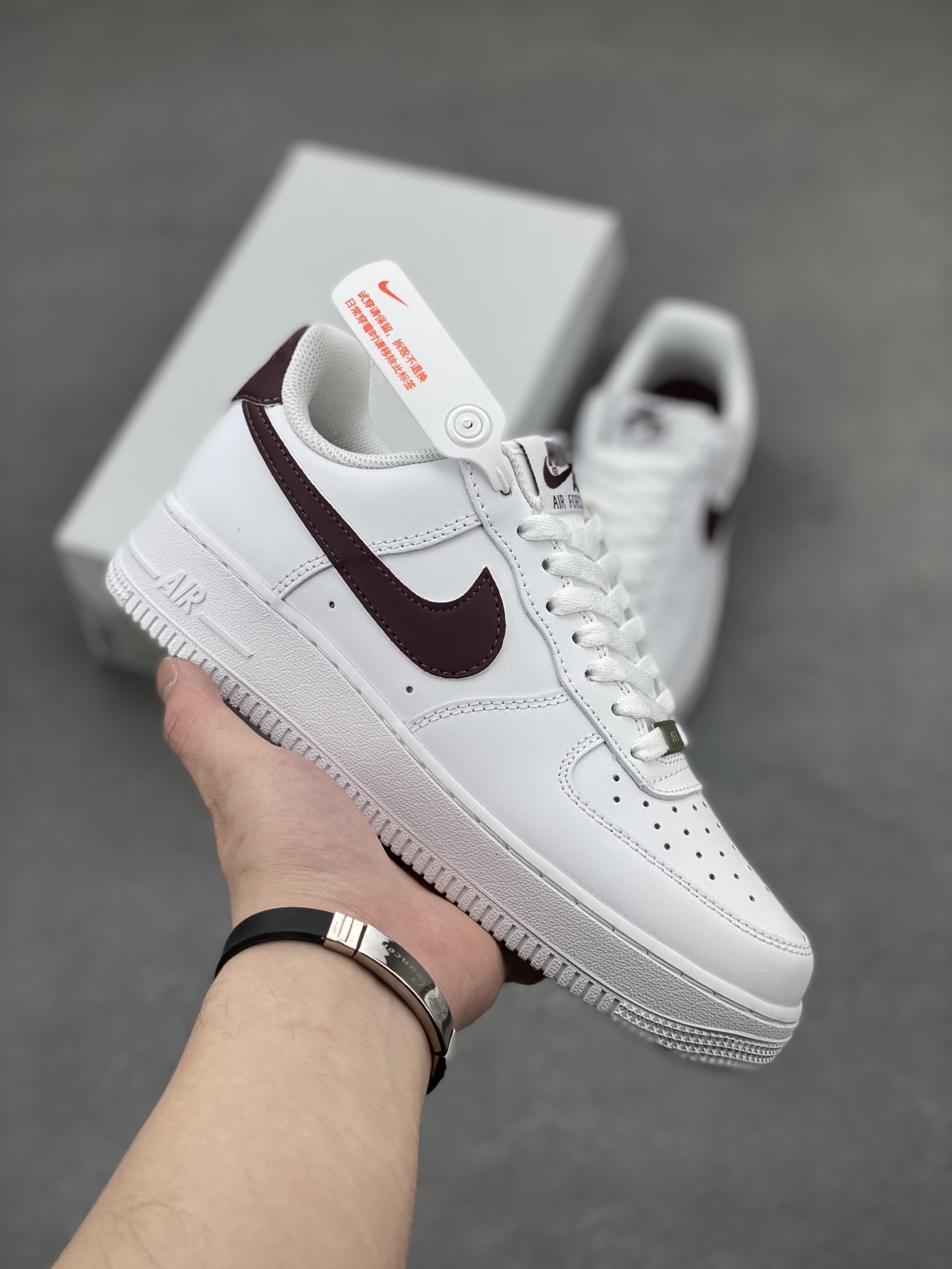 Nike Air Force 1 '07 Low White Maroon Casual Sneakers FJ4146-112 2 i1744096378663 9971 0 0