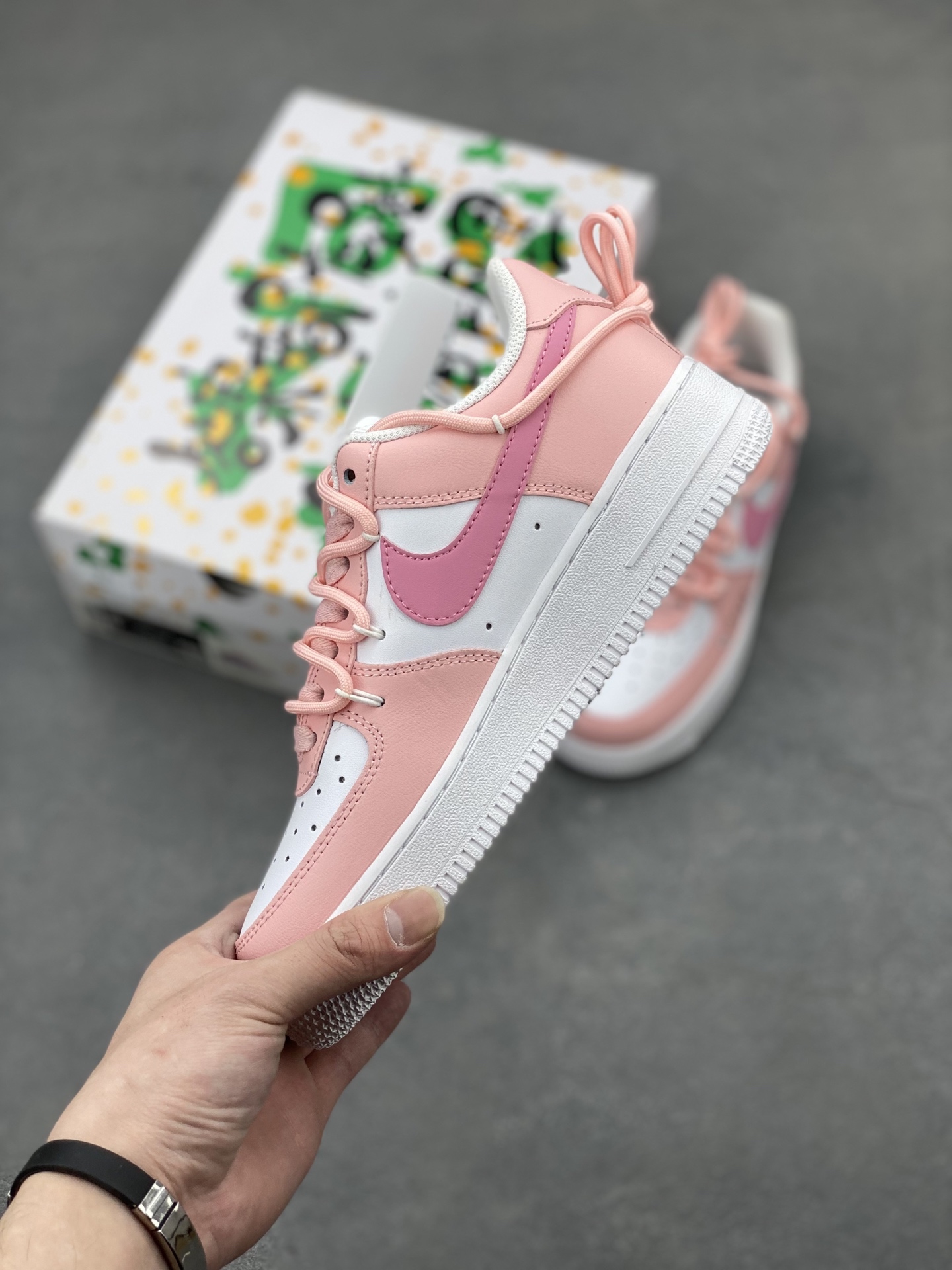 Nike Air Force 1 '07 Low Pink/White Custom Sneakers - Limited Edition 4 i1744096418378 3911 0 2
