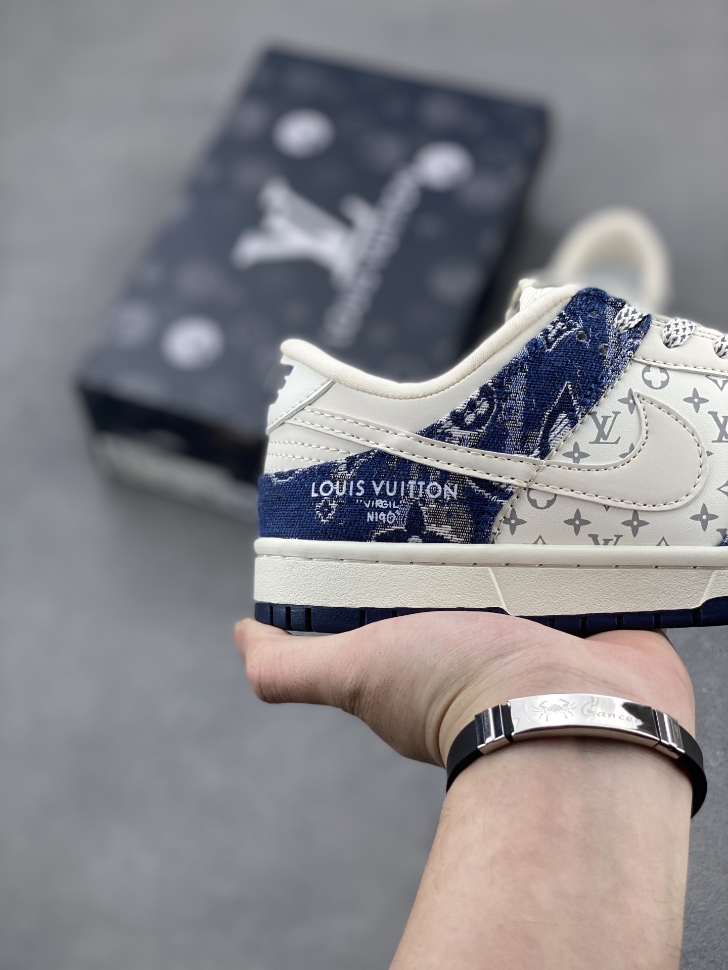 Nike SB Dunk Low Louis Vuitton White Blue Denim Sneakers Reflective Low-Top 6 i1744484633408 3095 0 4