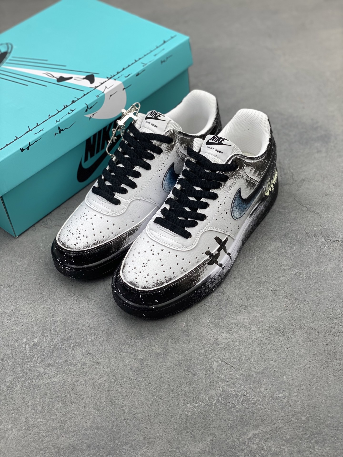 Nike Court Vision Low 'Phantom Cross' Custom Sneakers - Graffiti Design 9 i1744489051536 401 0 7
