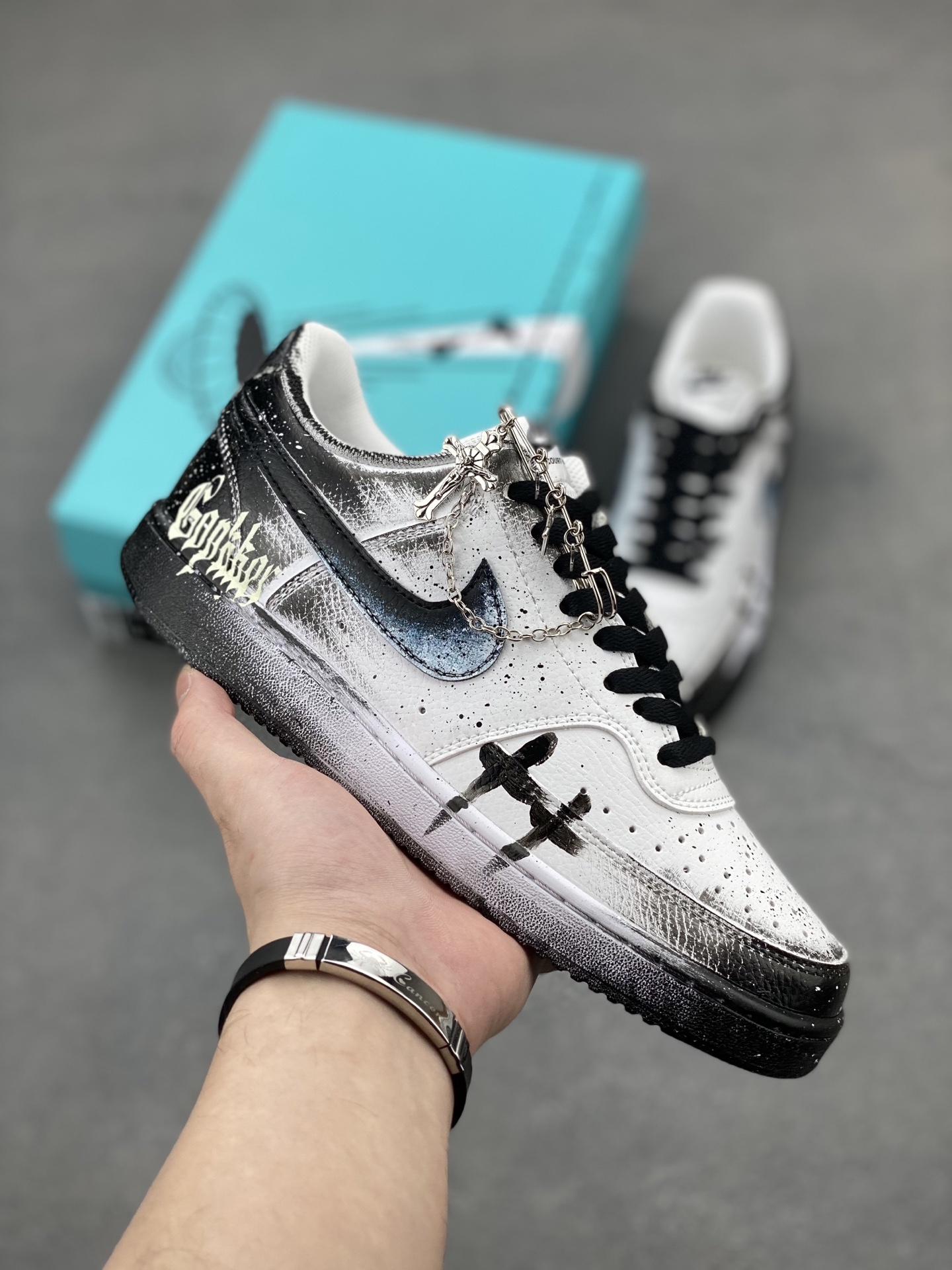 Nike Court Vision Low 'Phantom Cross' Custom Sneakers - Graffiti Design 2 i1744489054769 6504 0 0