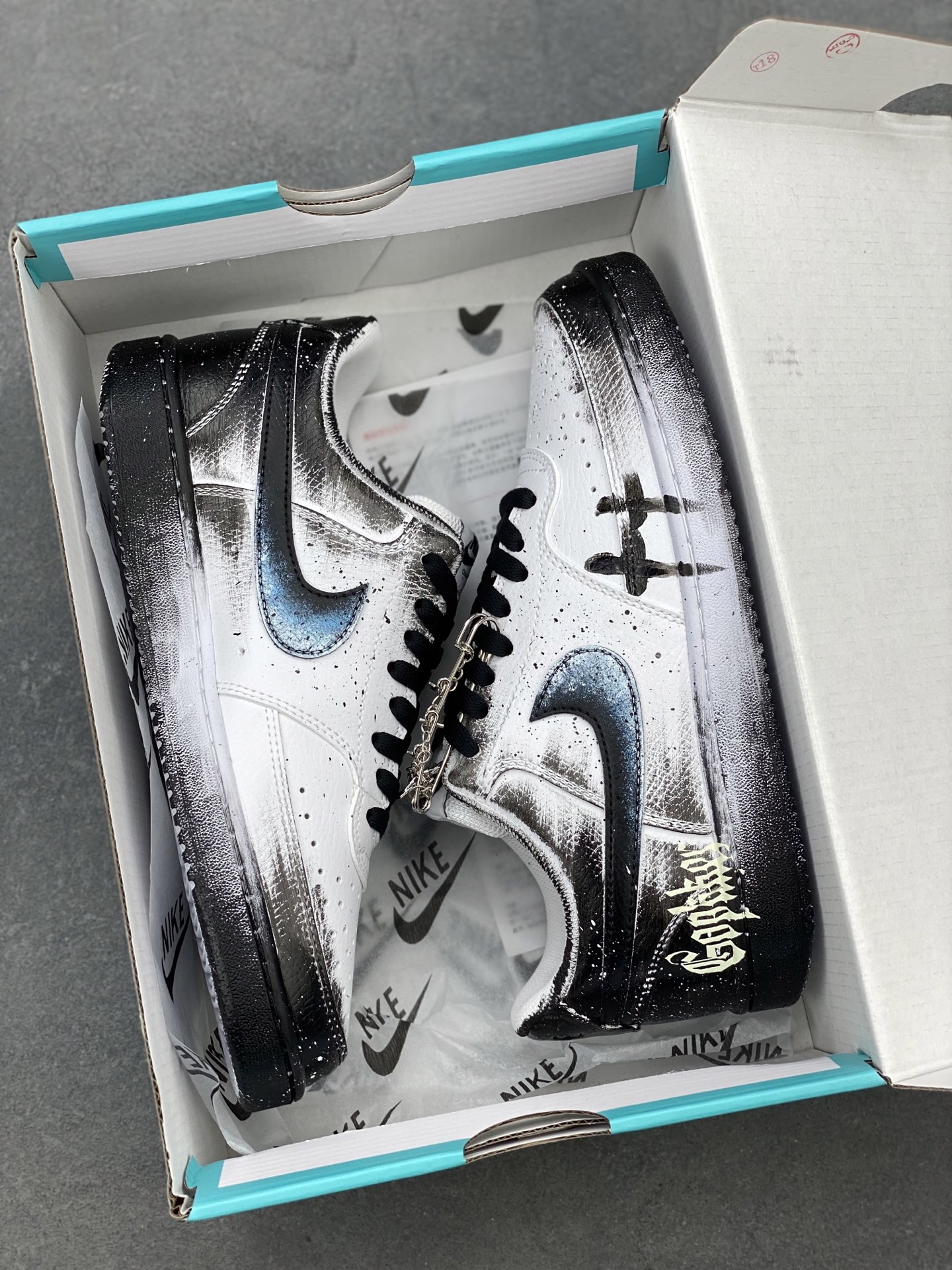 Nike Court Vision Low 'Phantom Cross' Custom Sneakers - Graffiti Design 10 i1744489054839 3136 0 8