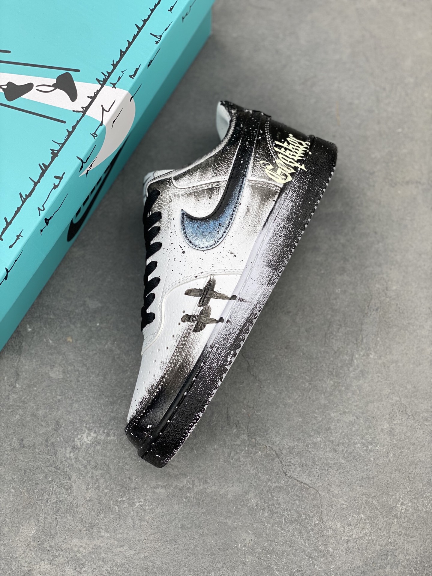 Nike Court Vision Low 'Phantom Cross' Custom Sneakers - Graffiti Design 8 i1744489054980 6212 0 6