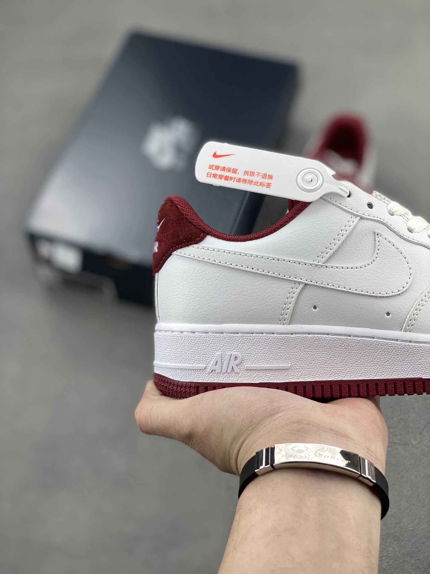 Nike Air Force 1 '07 Low White Burgundy Casual Sneakers HM9483-100 6 i1744489594101 2134 0 4