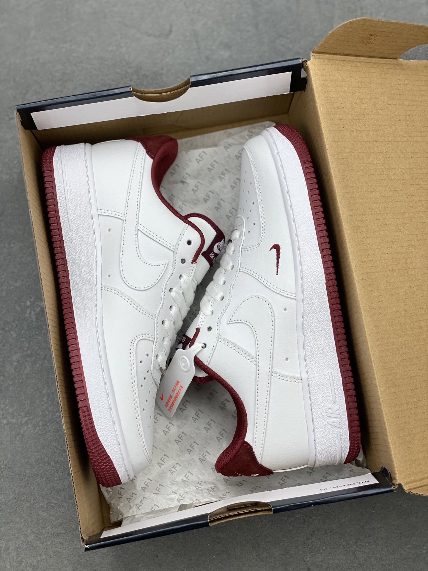 Nike Air Force 1 '07 Low White Burgundy Casual Sneakers HM9483-100 10 i1744489597229 8012 0 8