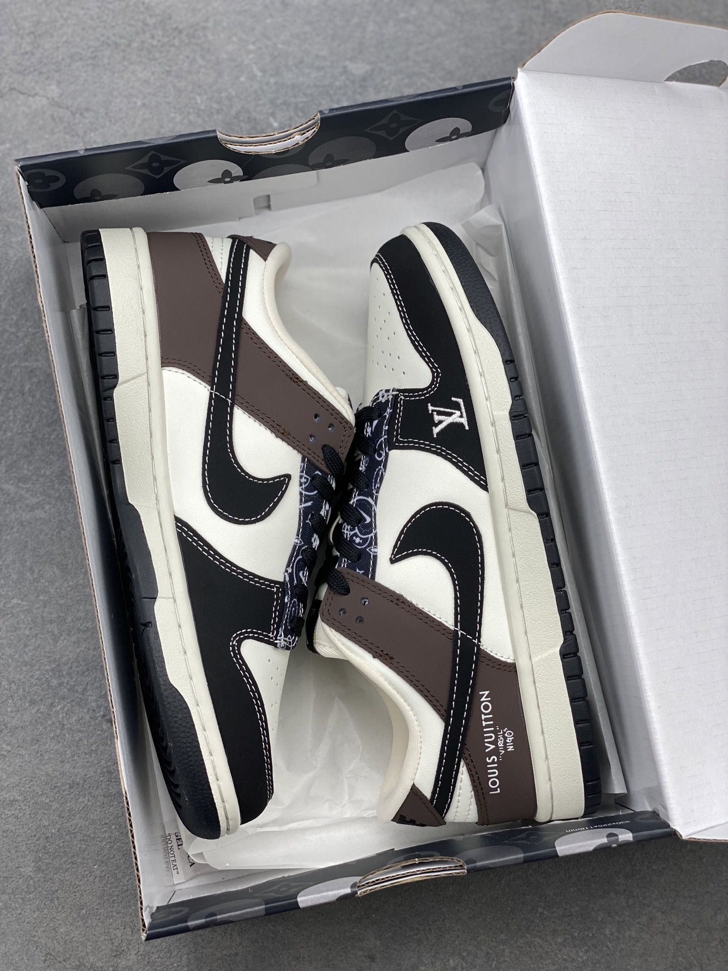 Nike SB Dunk Low x Louis Vuitton White Black Brown Company Grade Shoes 9 i1744571477734 2571 0 8