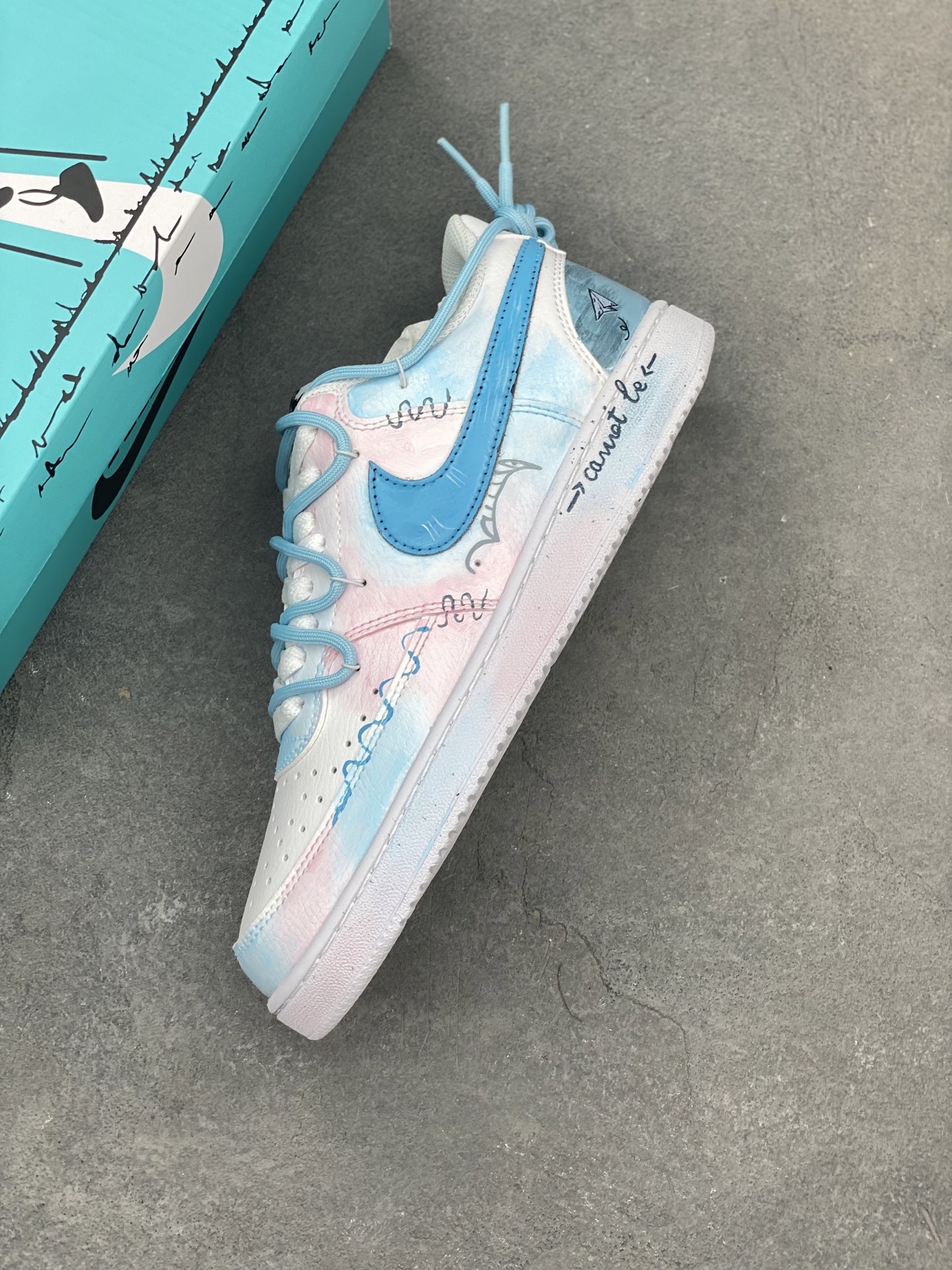 Nike Court Vision Low 'Half Summer Evening' Custom Graffiti Sneakers 8 i1745265661462 1931 0 6