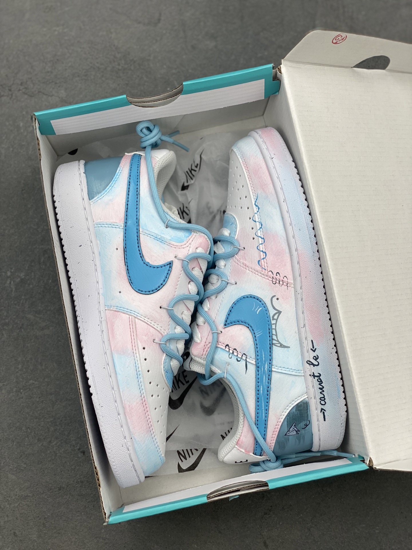 Nike Court Vision Low 'Half Summer Evening' Custom Graffiti Sneakers 10 i1745265714390 8233 0 8
