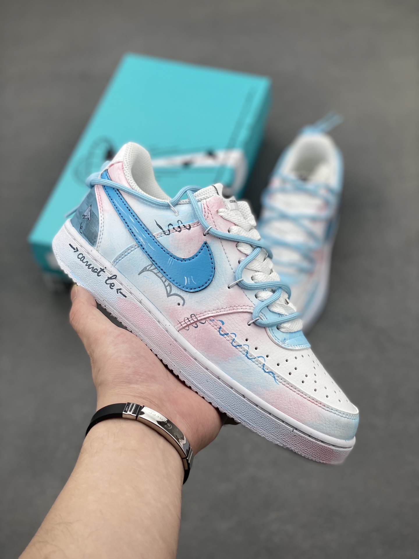 Nike Court Vision Low 'Half Summer Evening' Custom Graffiti Sneakers 2 i1745265929174 5272 0 0