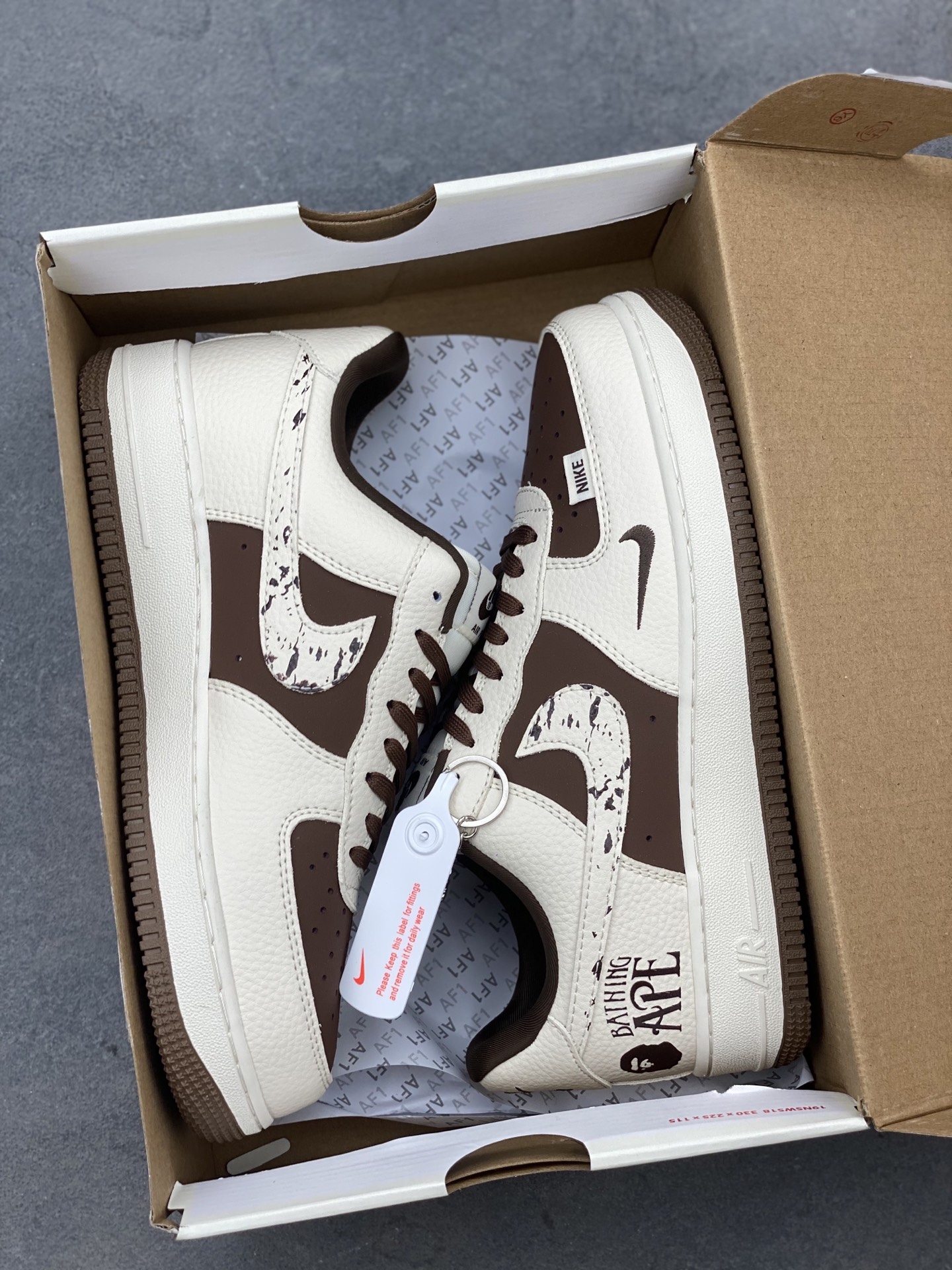Nike Air Force 1 '07 Low Bape Collaboration Cream Brown Sneakers 10 i1745522364346 368 0 8
