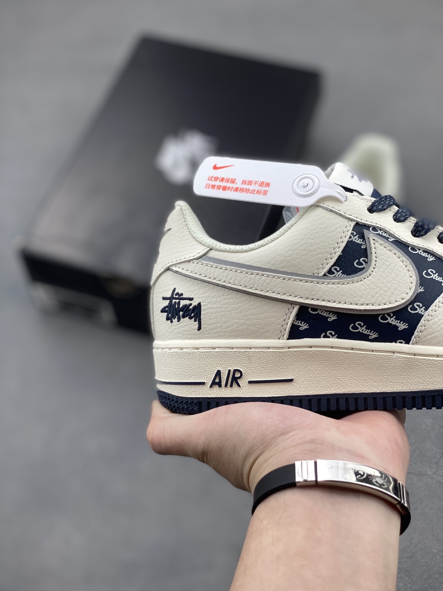 Nike Air Force 1 '07 Low Stussy Collab Sneakers - Cream/Navy 6 i1748550167357 5246 0 4