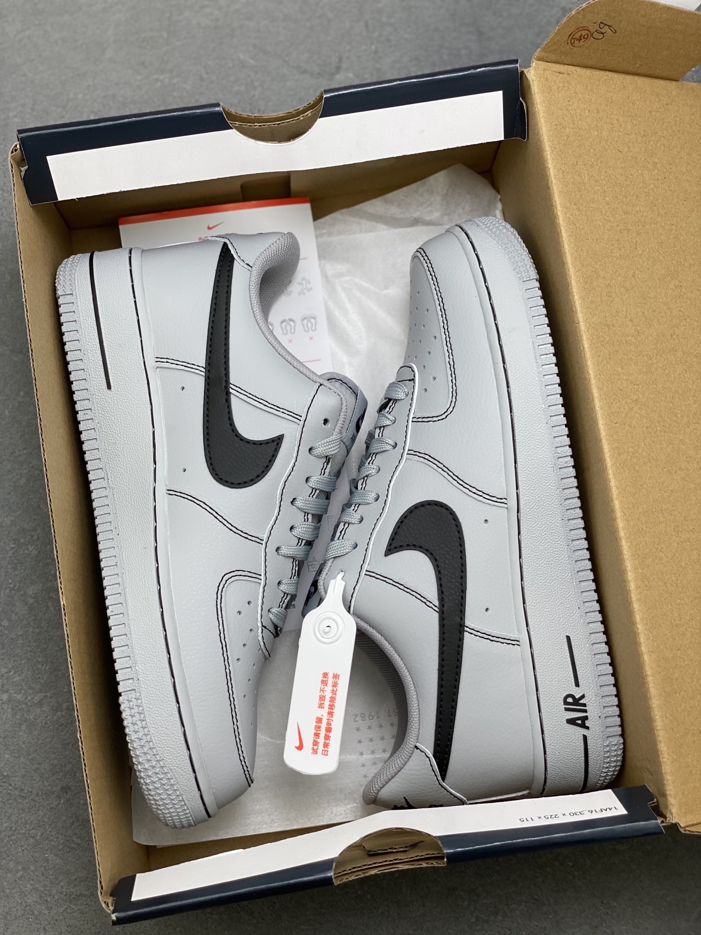 Nike Air Force 1 '07 Low Grey Black Stitching Detail Sneakers 10 i1752768955880 4745 0 8