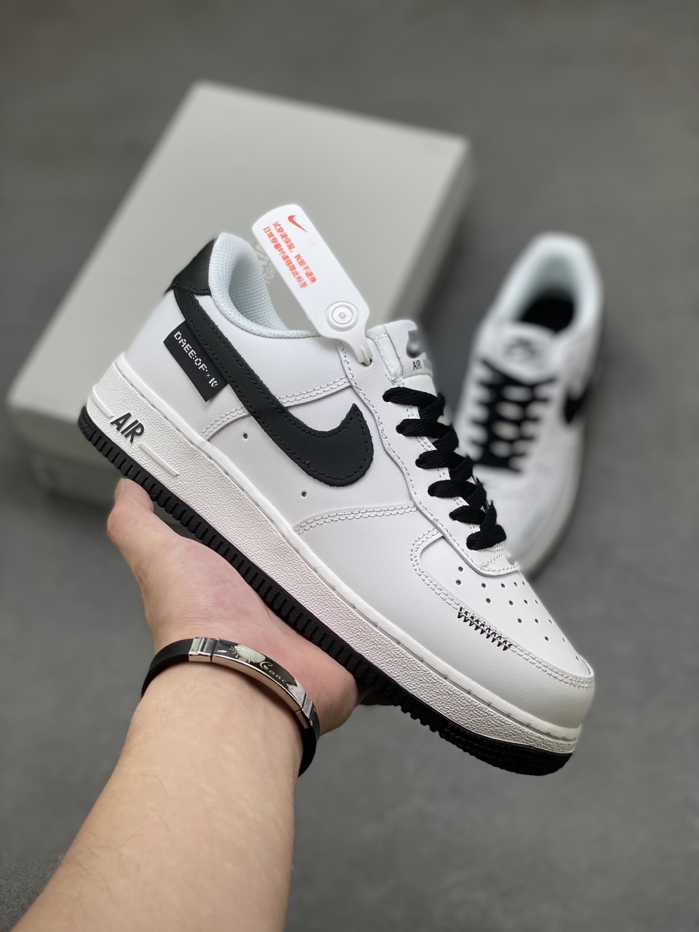 Nike Air Force 1 '07 Low White/Black Stitching Detail Casual Shoes 2 i1754589571302 3302 0 0