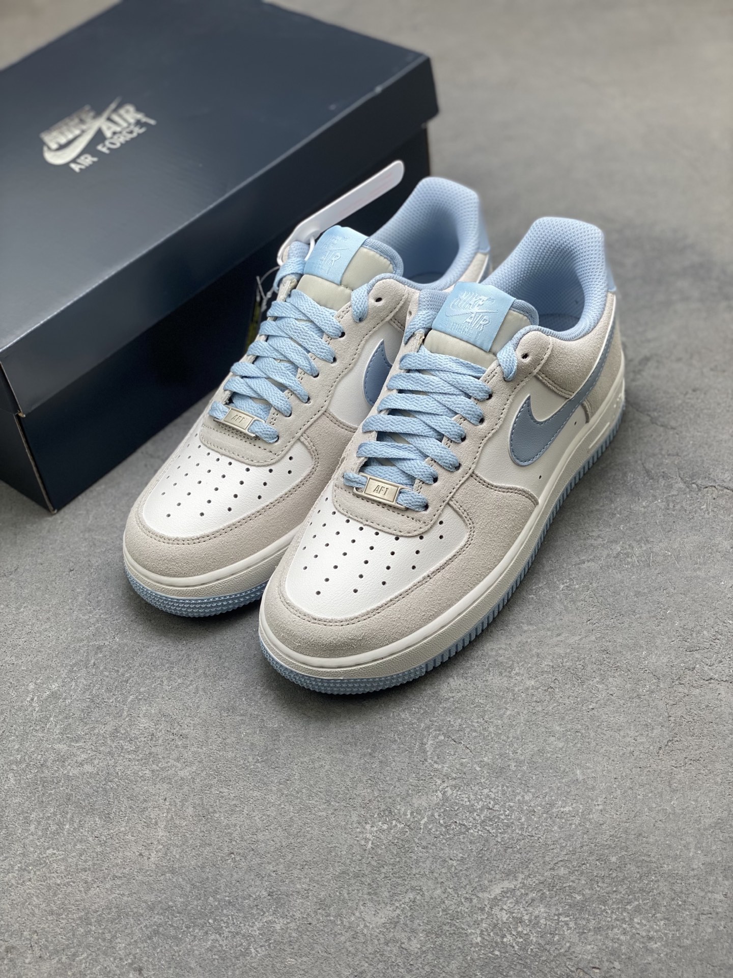 Nike Air Force 1 '07 Low Gray Blue Stitching Casual Sneakers 9 i1754589624094 6482 0 7
