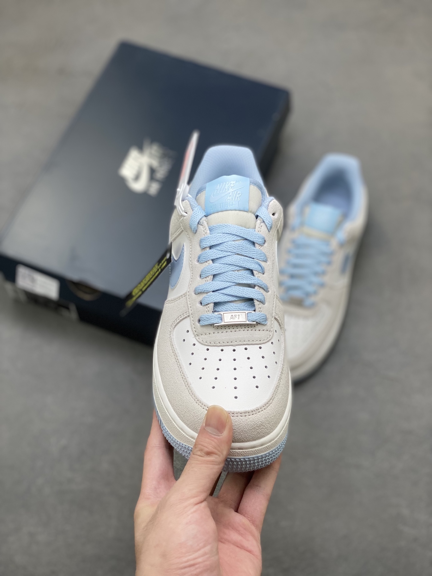 Nike Air Force 1 '07 Low Gray Blue Stitching Casual Sneakers 3 i1754589624437 6801 0 1