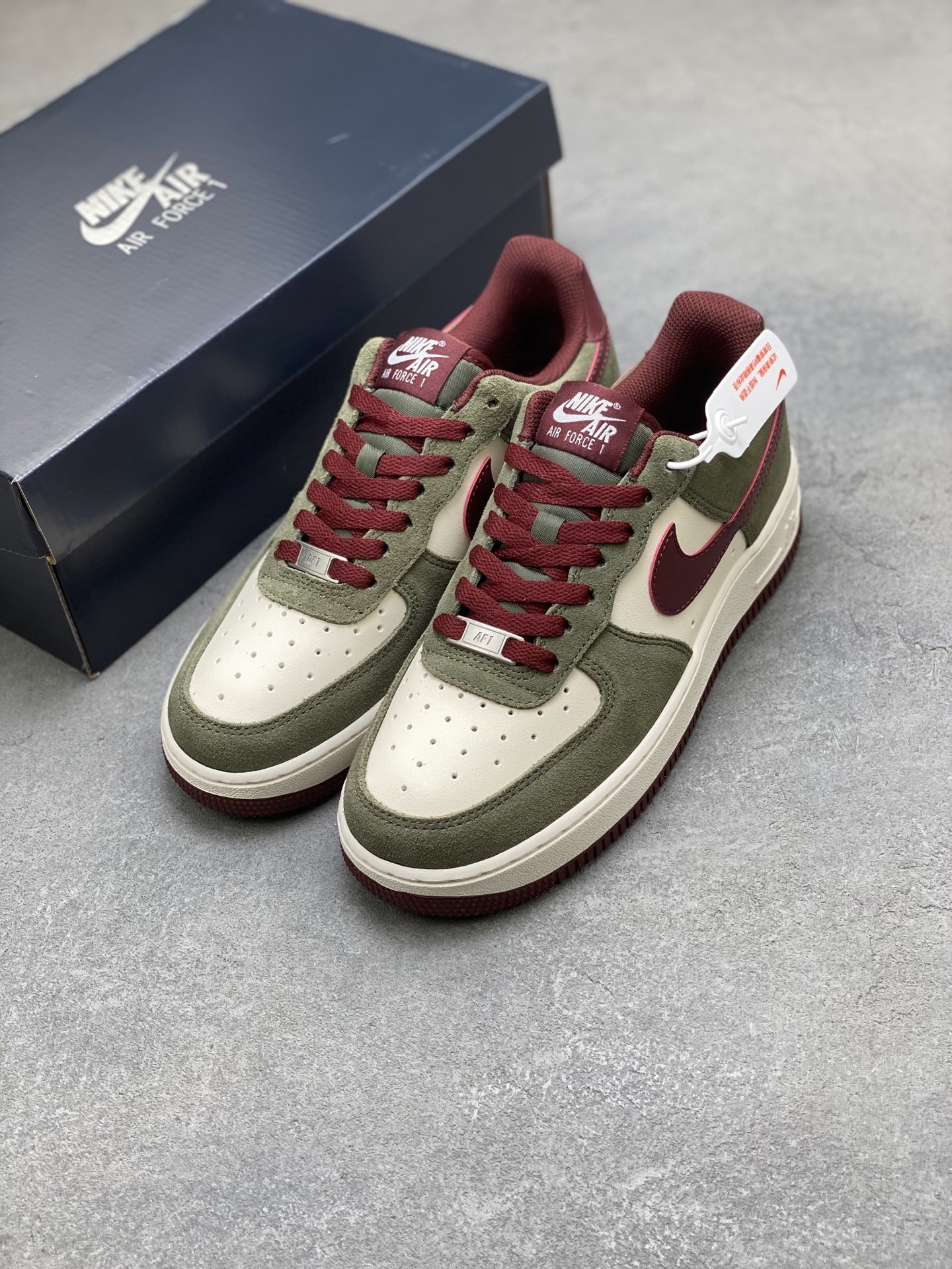 Nike Air Force 1 '07 Low Olive/Burgundy Sneakers - Limited Edition 9 i1754848769345 9808 0 7
