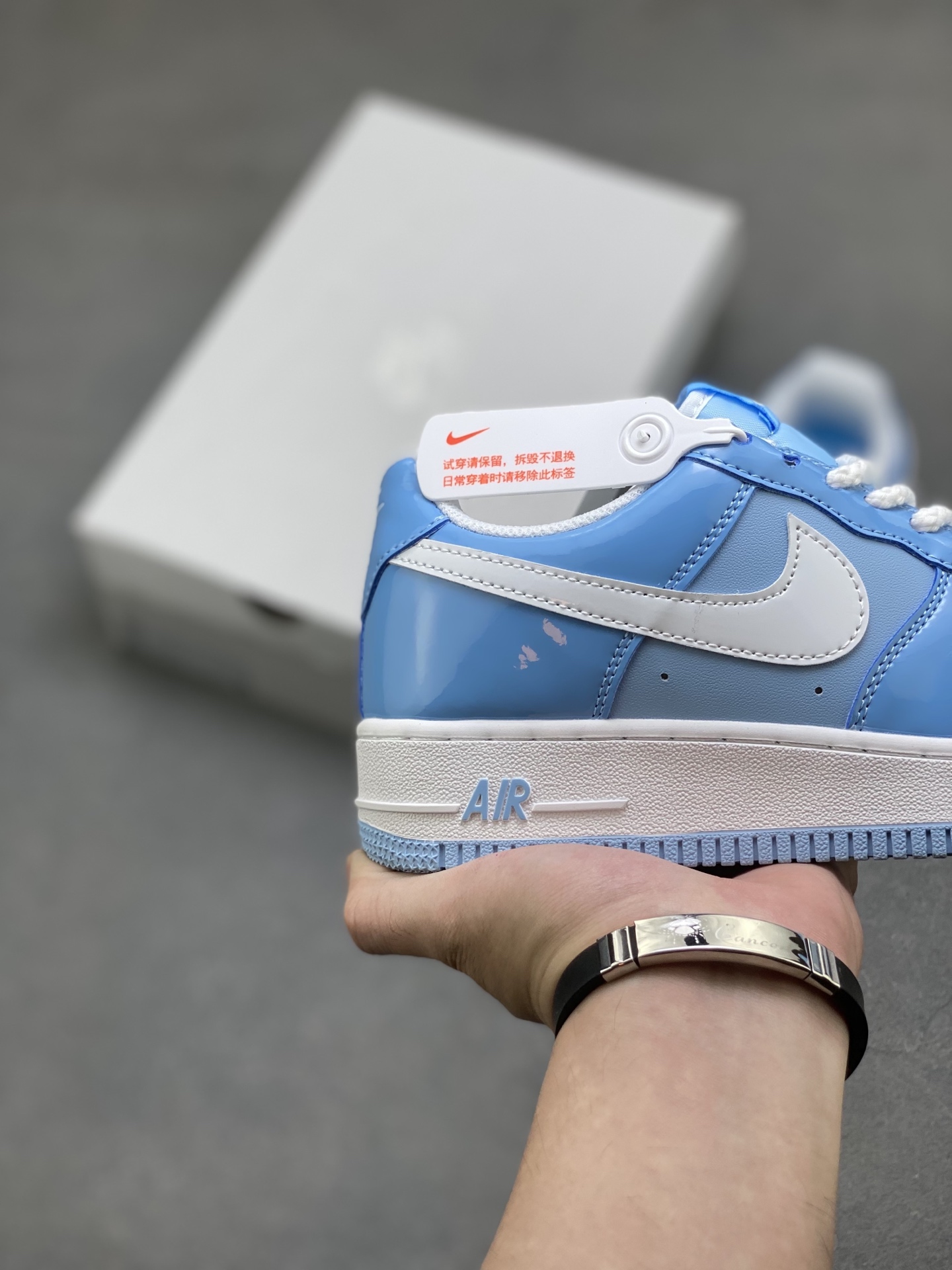 Nike Air Force 1 '07 Low Light Blue Leather Sneakers FQ8714-201 6 i1754849296496 8833 0 4