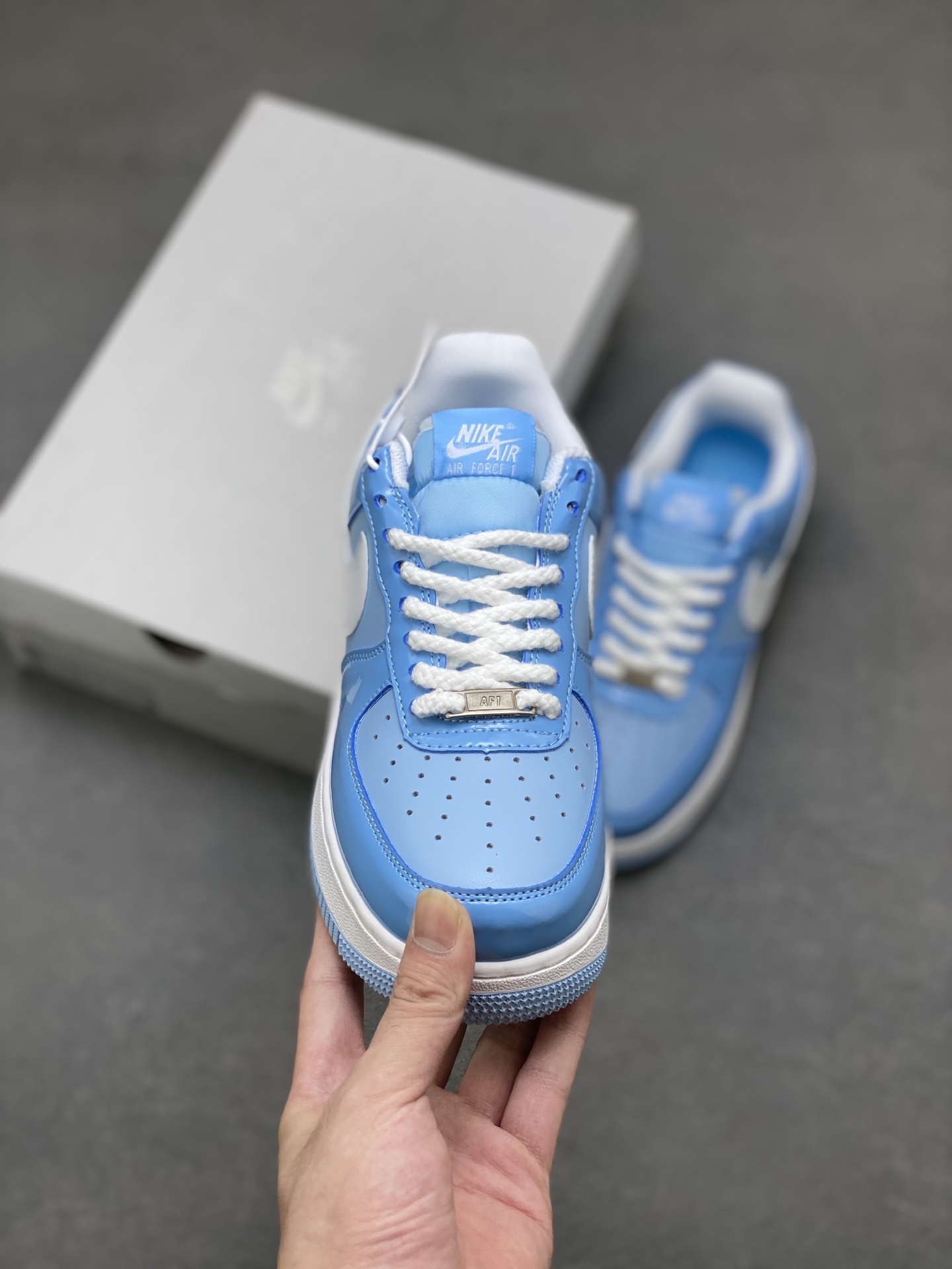 Nike Air Force 1 '07 Low Light Blue Leather Sneakers FQ8714-201 3 i1754849313504 2463 0 1