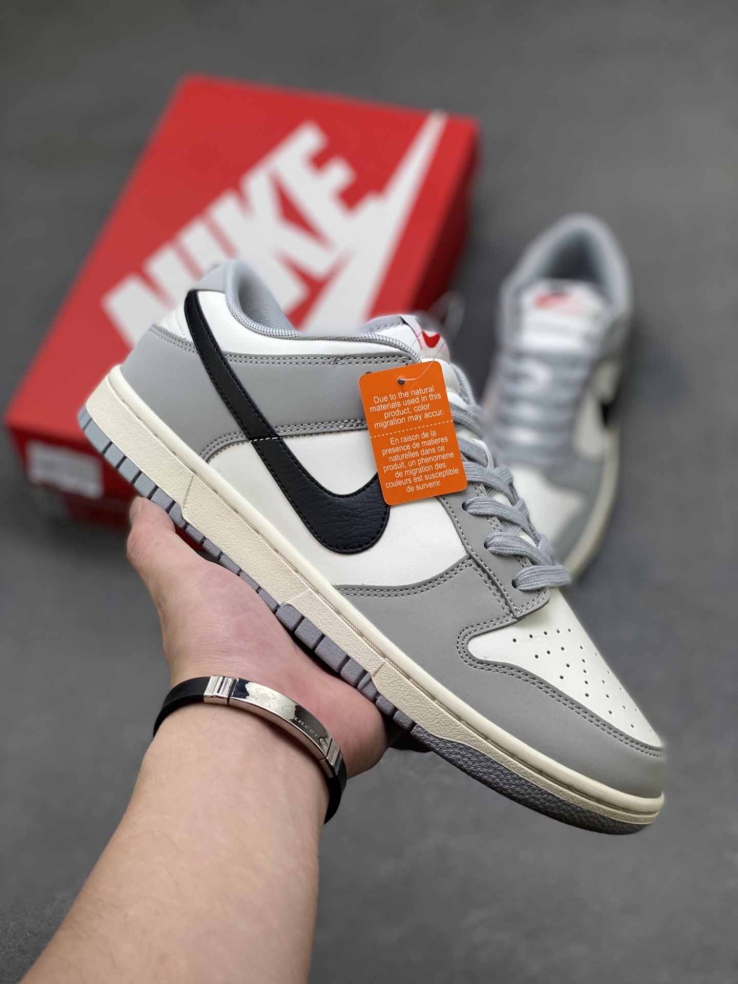 Nike Dunk Low Retro 'DIY' Custom Gray & White Leather Sneaker (IB3079-101) 2 i1755014742779 796 0 0